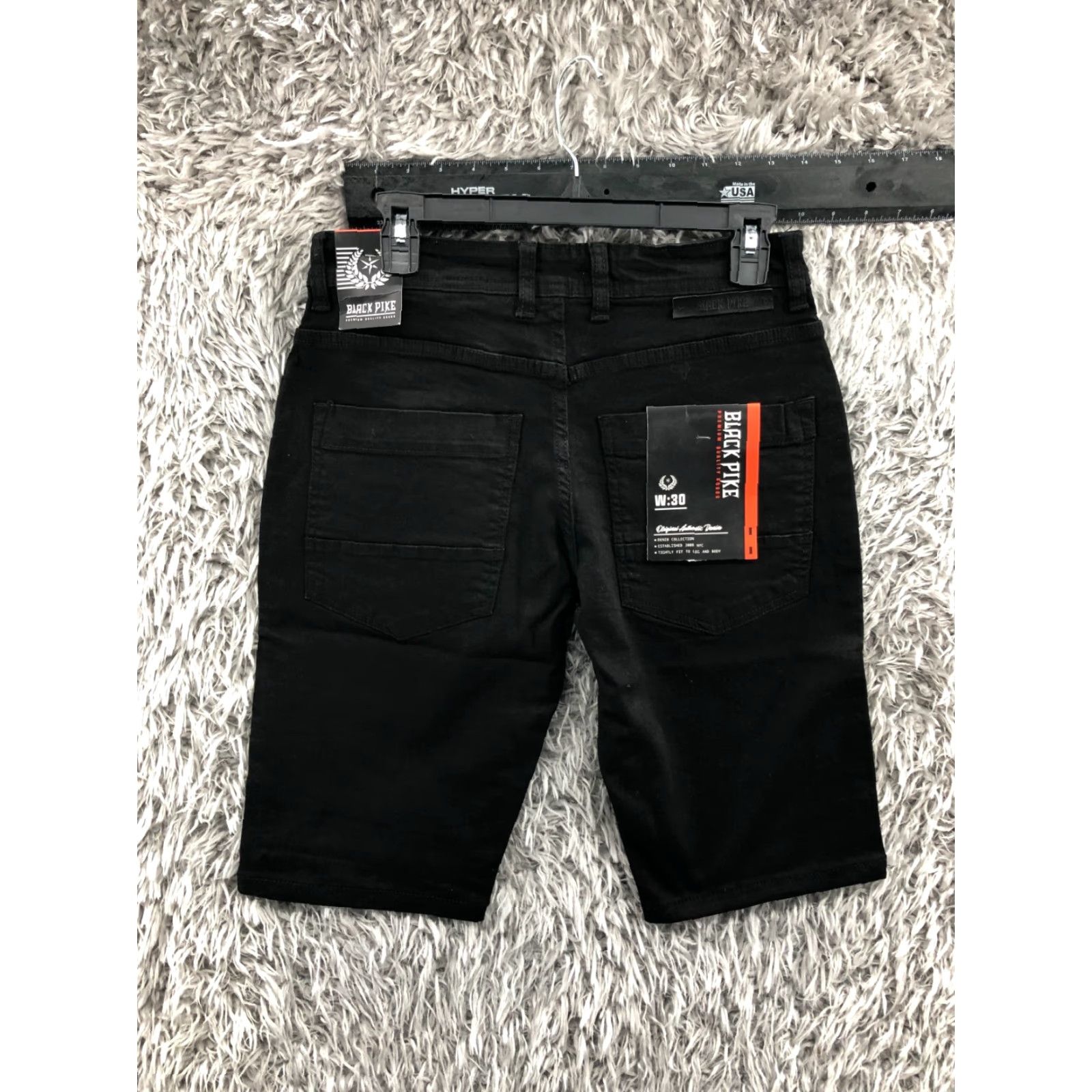 Vintage Black Pike Mens Shorts 30 Dark Wash Mid Rise Black Size US 30 / EU 46 - 5 Thumbnail