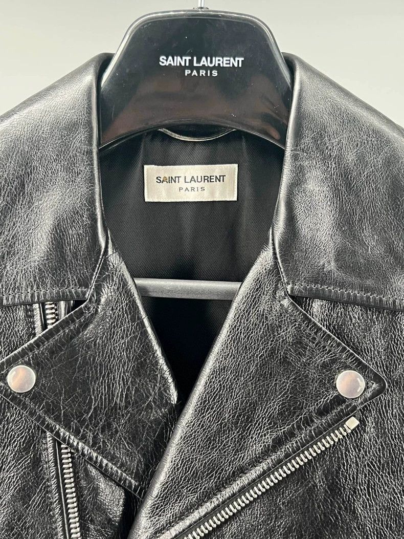 Yves Saint Laurent YSL Men's Black Leather Jacket- Size US M / EU 48-50 / 2 - 2 Thumbnail