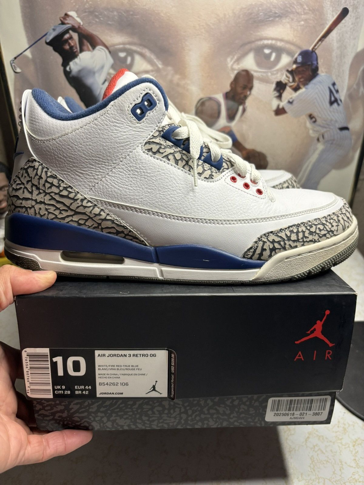 Jordan Brand Jordan Retro 3 ‘true blue’ Size US 10 / EU 43 - 1 Thumbnail