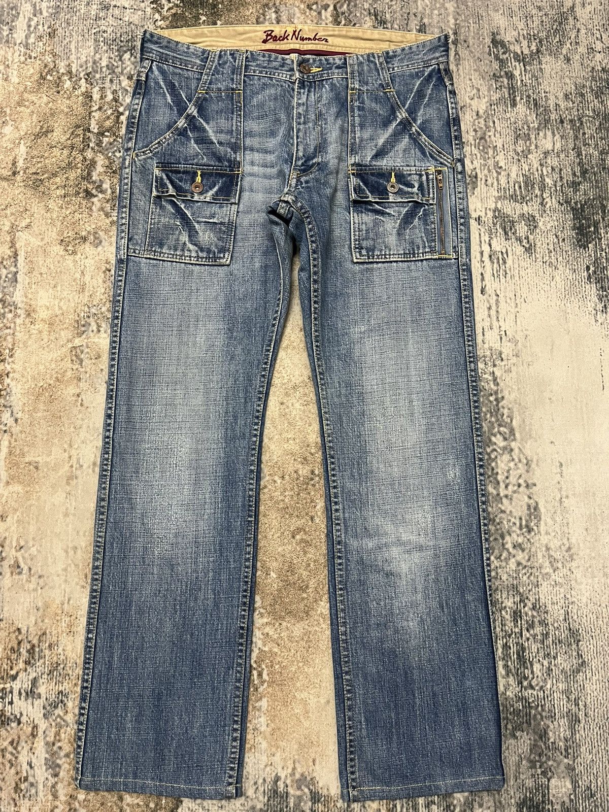 image of Avant Garde x Vintage Back Number Japanase Brand Six Pocket Bushpants Denim Jeans in Blue (Size 34)