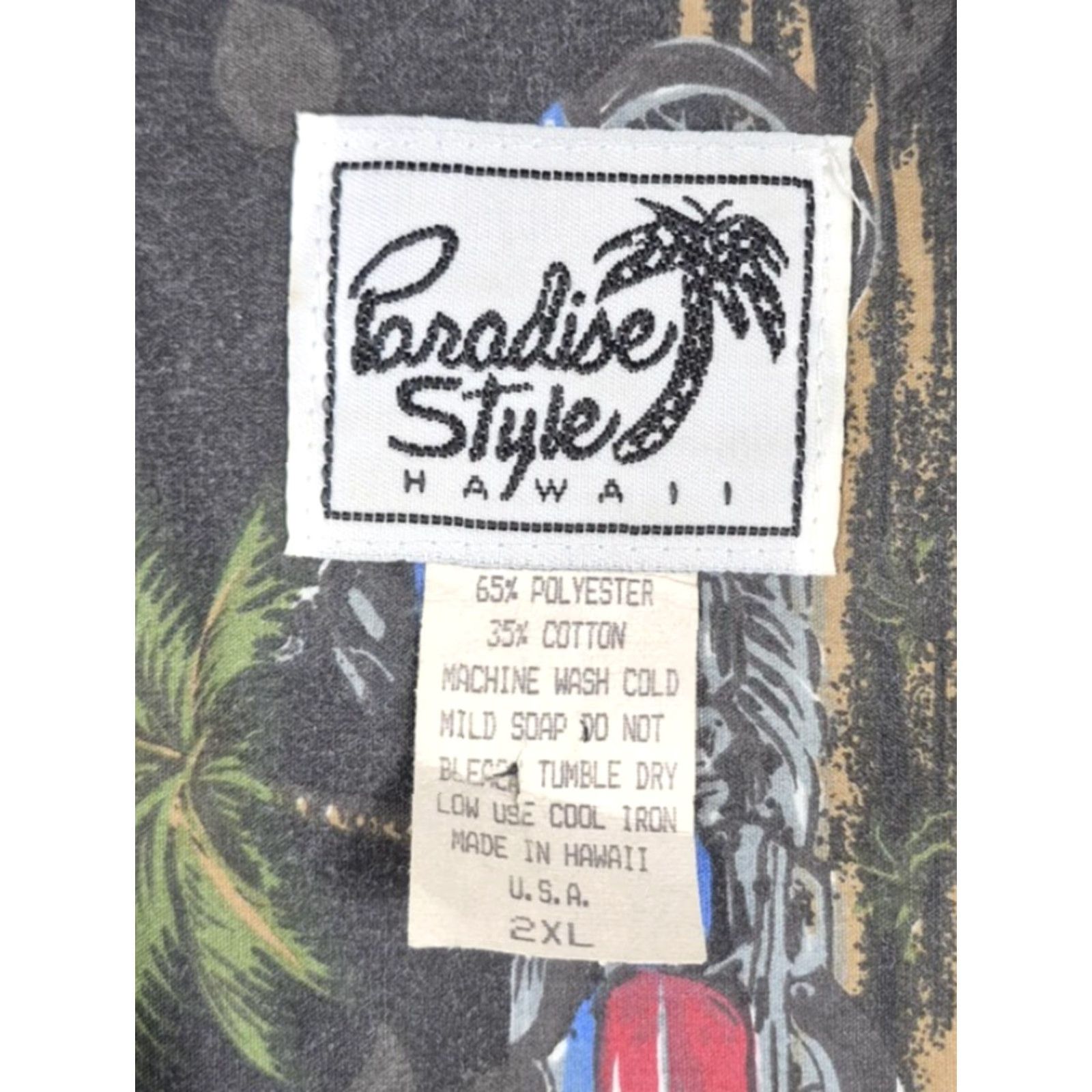 Paradise VINTAGE Paradise Style Shirt Mens 2XL Hawaiian Aloha Motorcycle Palm USA Made Size US XXL / EU 58 / 5 - 5 Thumbnail