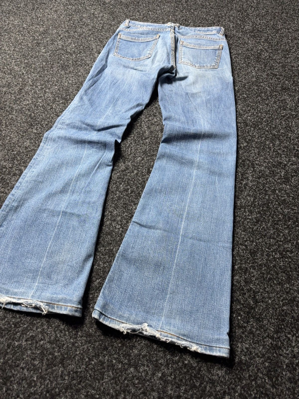 Le Grande Bleu (L.G.B.) Retro 00s Opium Lee Cooper Y2K Low Rise Flared Bootcut Jeans Size 25" / US 0 / IT 36 - 15 Thumbnail