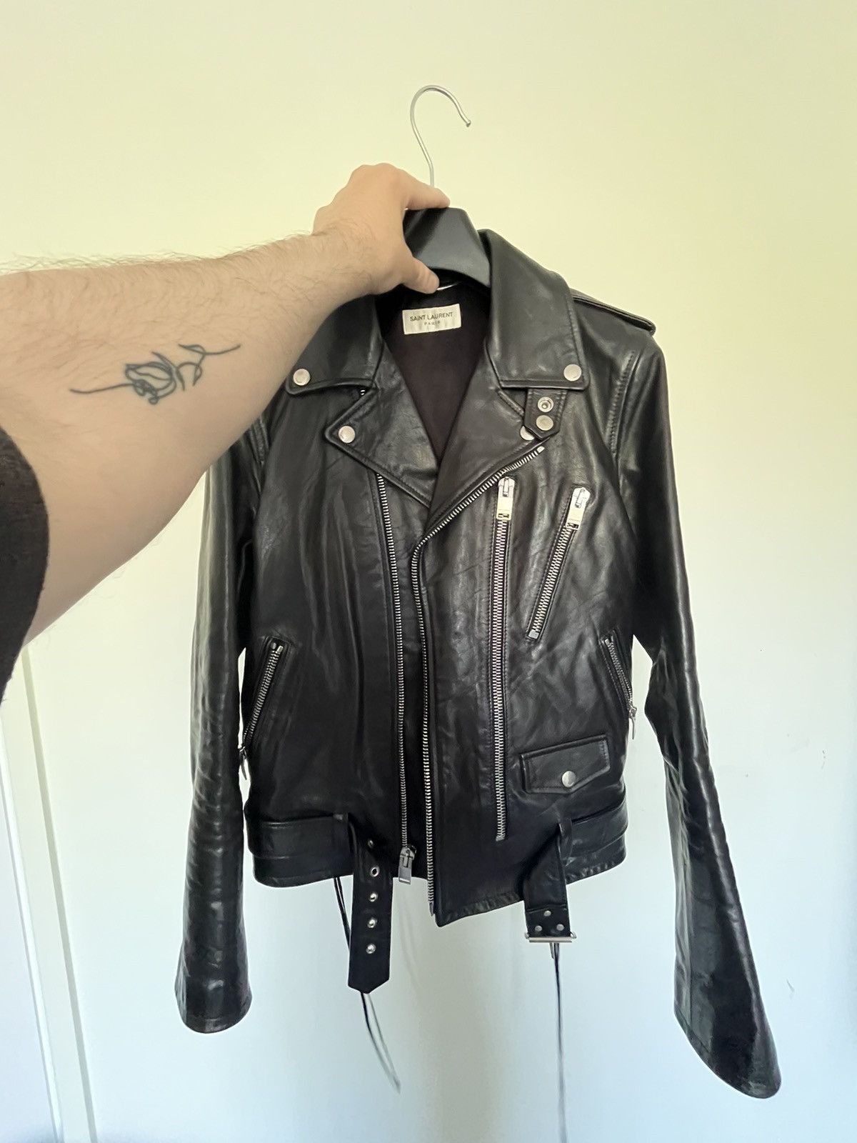 Hedi Slimane × Saint Laurent Paris Saint Laurent FW16 L17 Leather Jacket Size US S / EU 44-46 / 1 - 5 Thumbnail