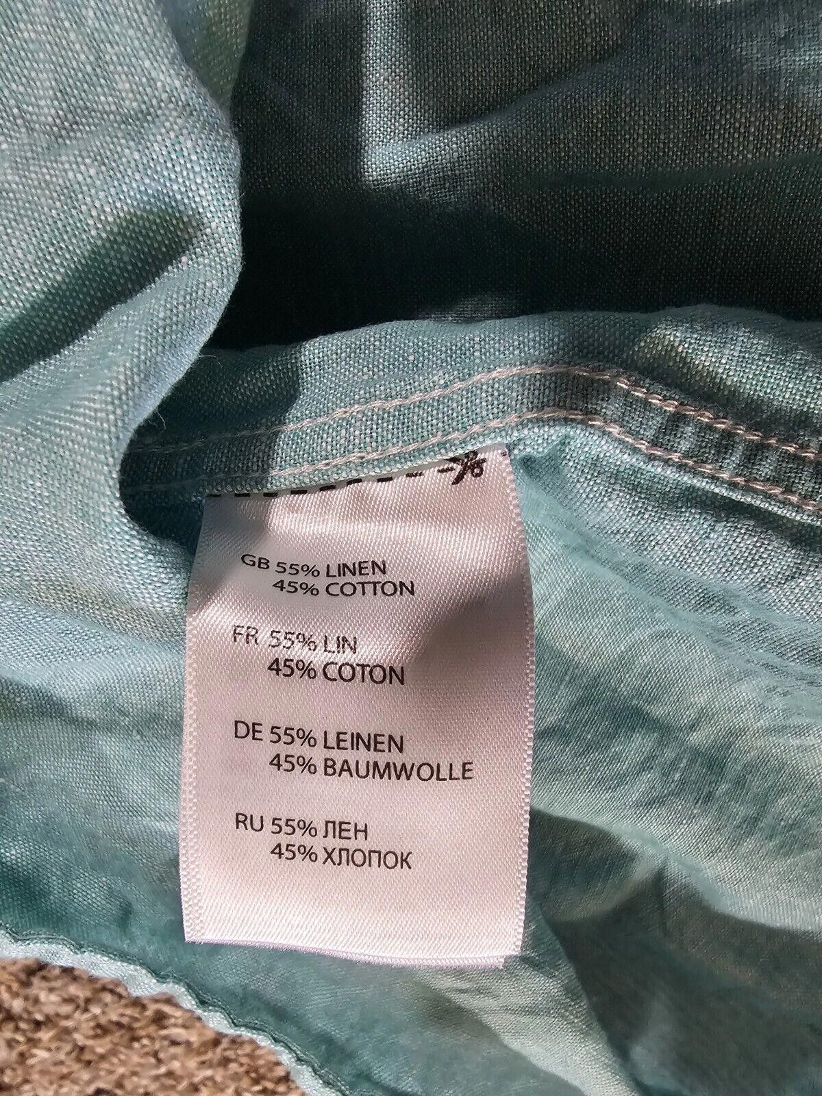 Designer Oak Hill Short Sleeve Button Up Shirt 4XLT Green Blue Size US XXL / EU 58 / 5 - 7 Thumbnail