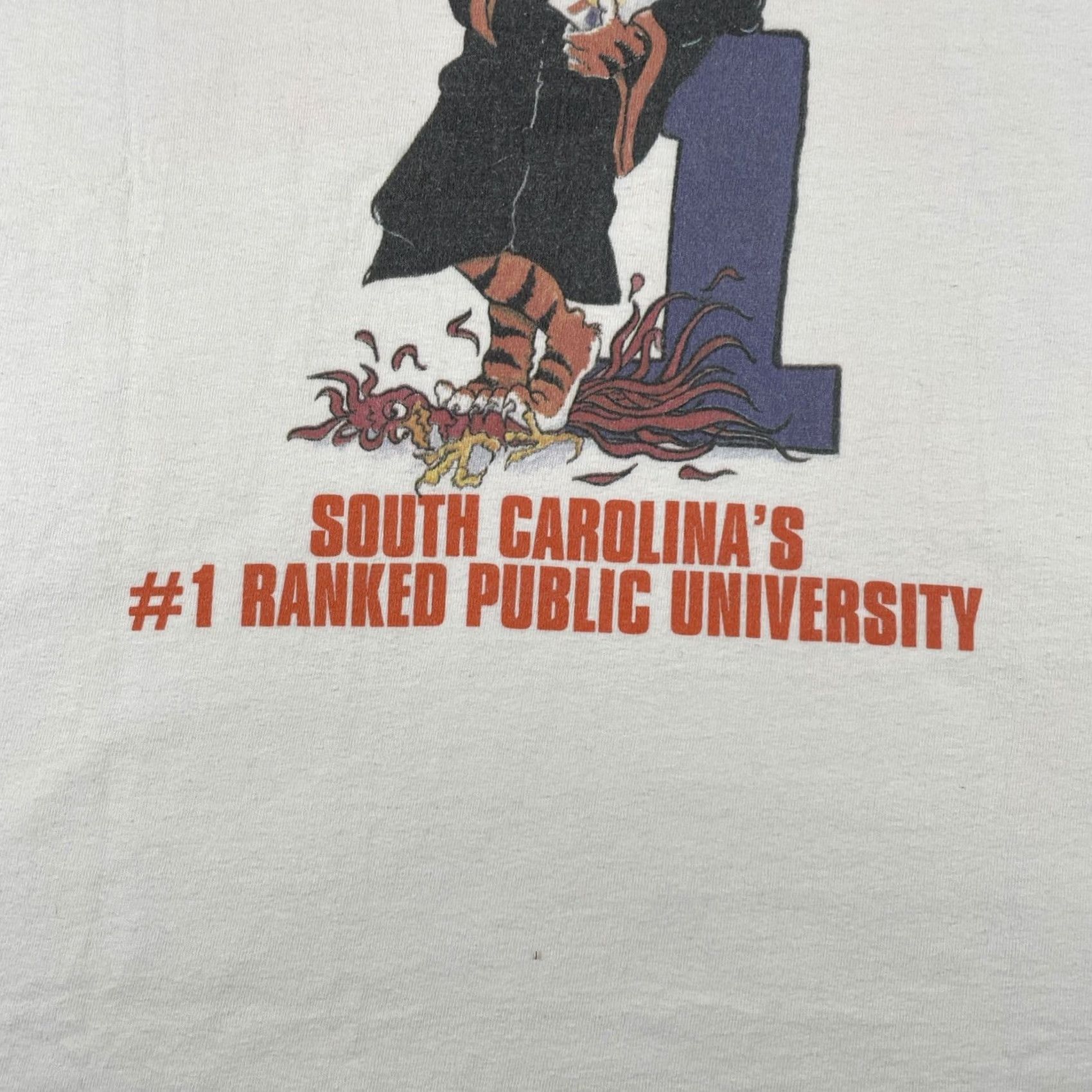 Hanes VINTAGE Hanes Beefy-T XL White T-Shirt Clemson Tigers South Carolina’s #1 University Mens T-Shirt 90s College Sports University Boys Girls? Size US XL / EU 56 / 4 - 4 Thumbnail