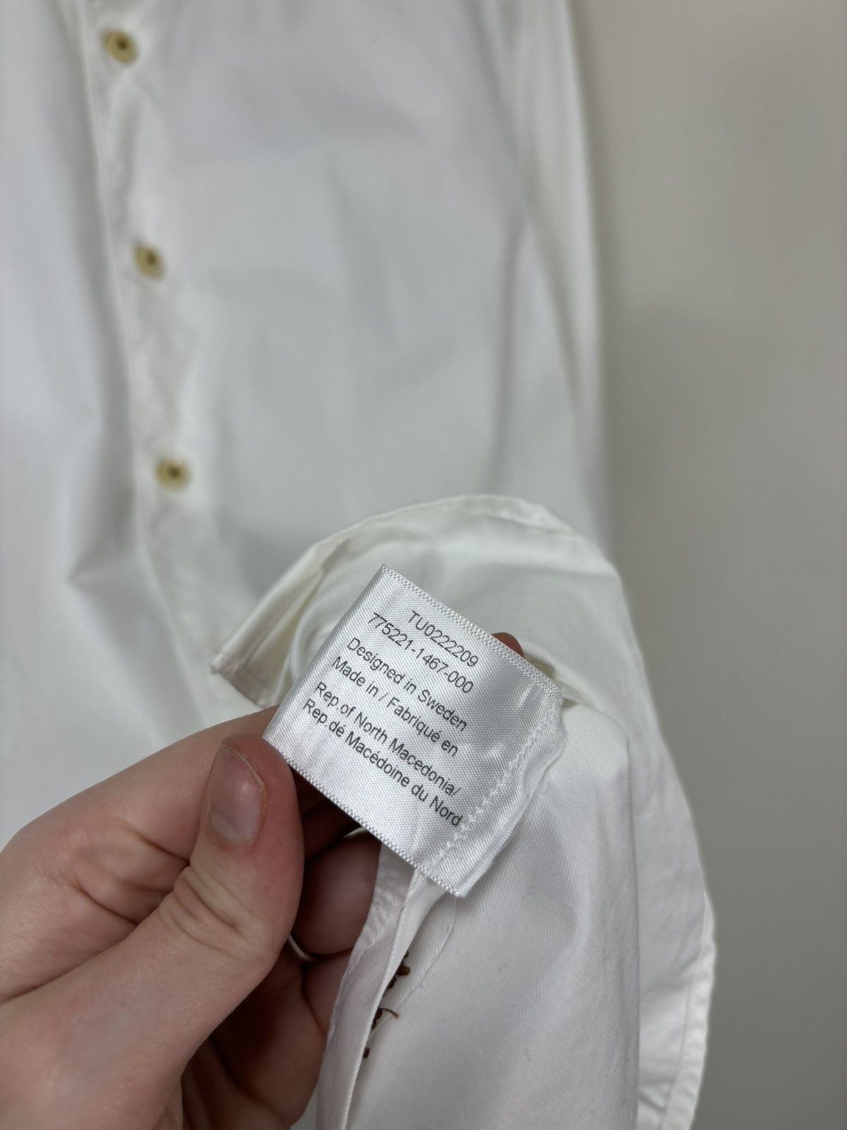 Strenstroms Stenstroms Slimline Men’s Twofold Cotton White Dress Shirt Size US M / EU 48-50 / 2 - 12 Thumbnail