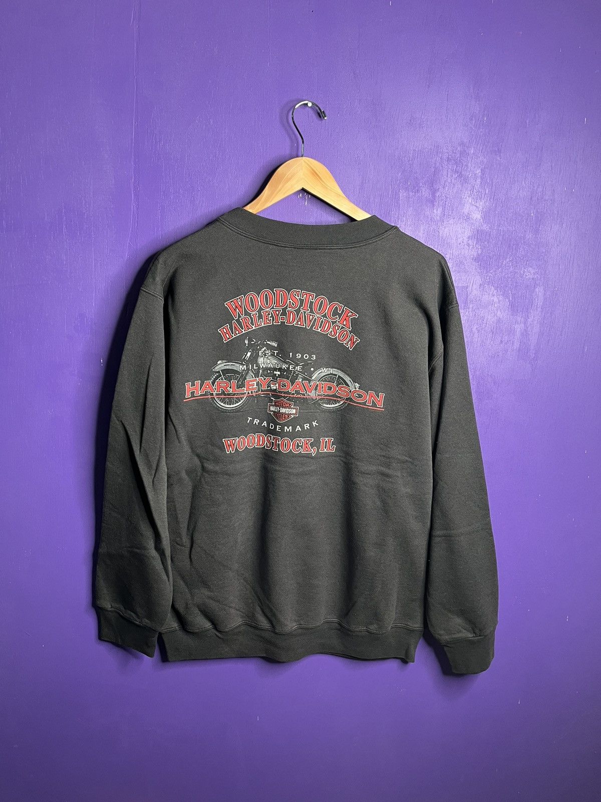 Harley Davidson × Vintage Vintage 90s Harley Davidson dagger logo crewneck Size US M / EU 48-50 / 2 - 2 Thumbnail