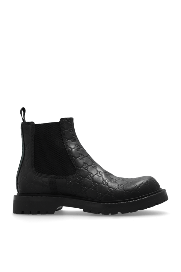 Gucci o1mt1gz0925 Men's Boots With Web in Black Size US 11.5 / EU 44-45 - 1 Thumbnail