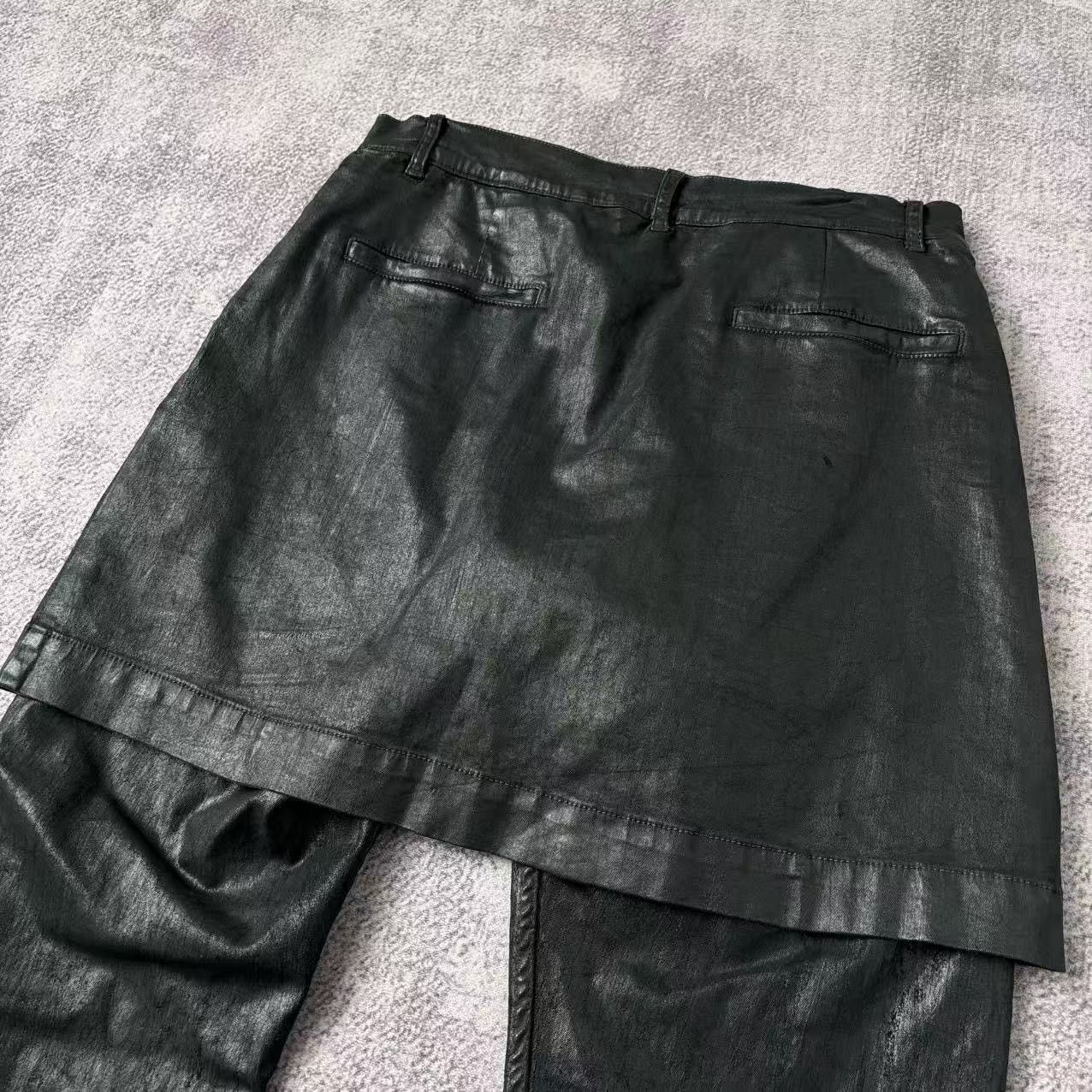 Rick Owens Drkshdw Rick Owens DRKSHDW Waxed Kilted Detroit Denim Jeans *NWTG Size US 34 / EU 50 - 5 Thumbnail