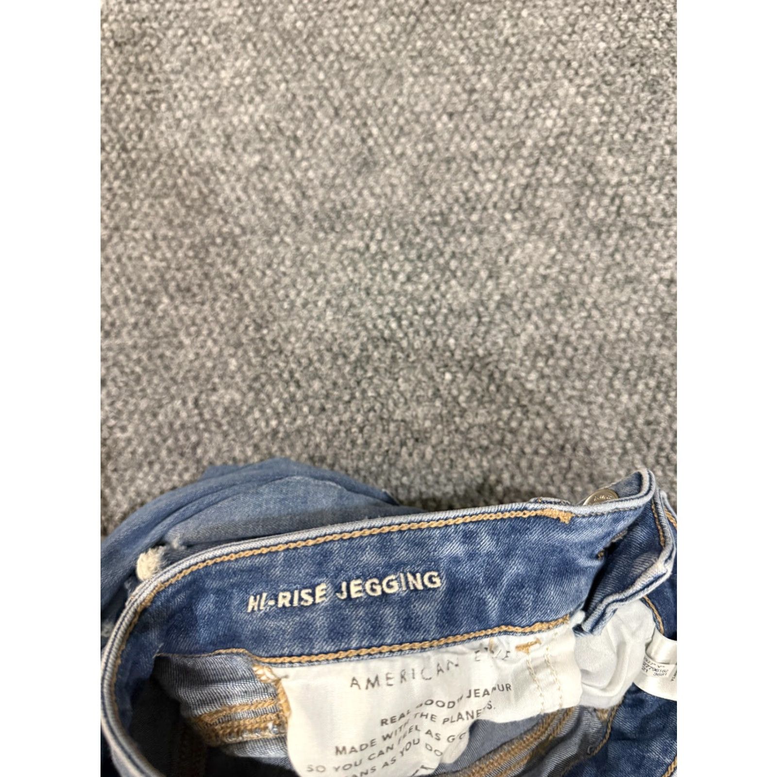 American Eagle Outfitters American Eagle Jeans Womens 00 Short High-Rise Jegging Blue Slim Distressed 5-Pocket Stretch Denim Size 24" / US 00 / IT 34 - 7 Thumbnail