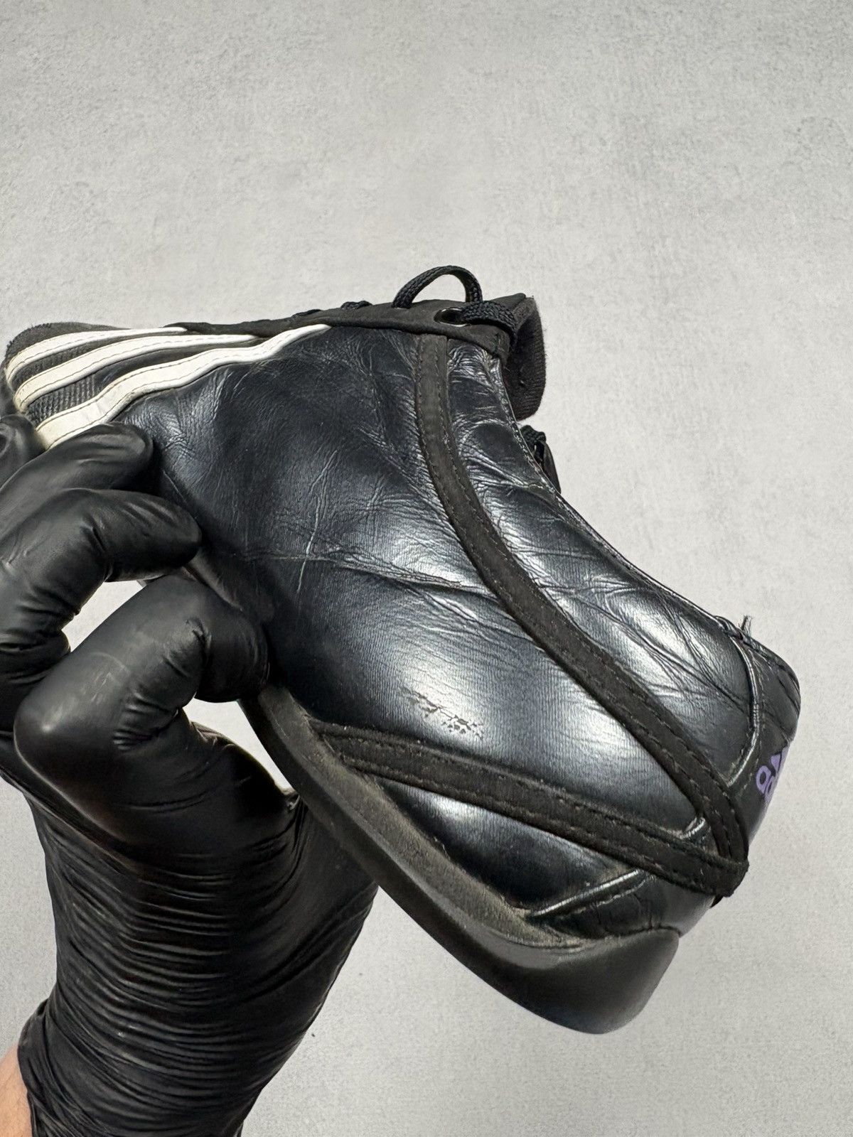 Adidas Vintage Adidas Leather Trainers Y2K 00s Sneakers 2007 Black Size US 7 / IT 37 - 10 Thumbnail