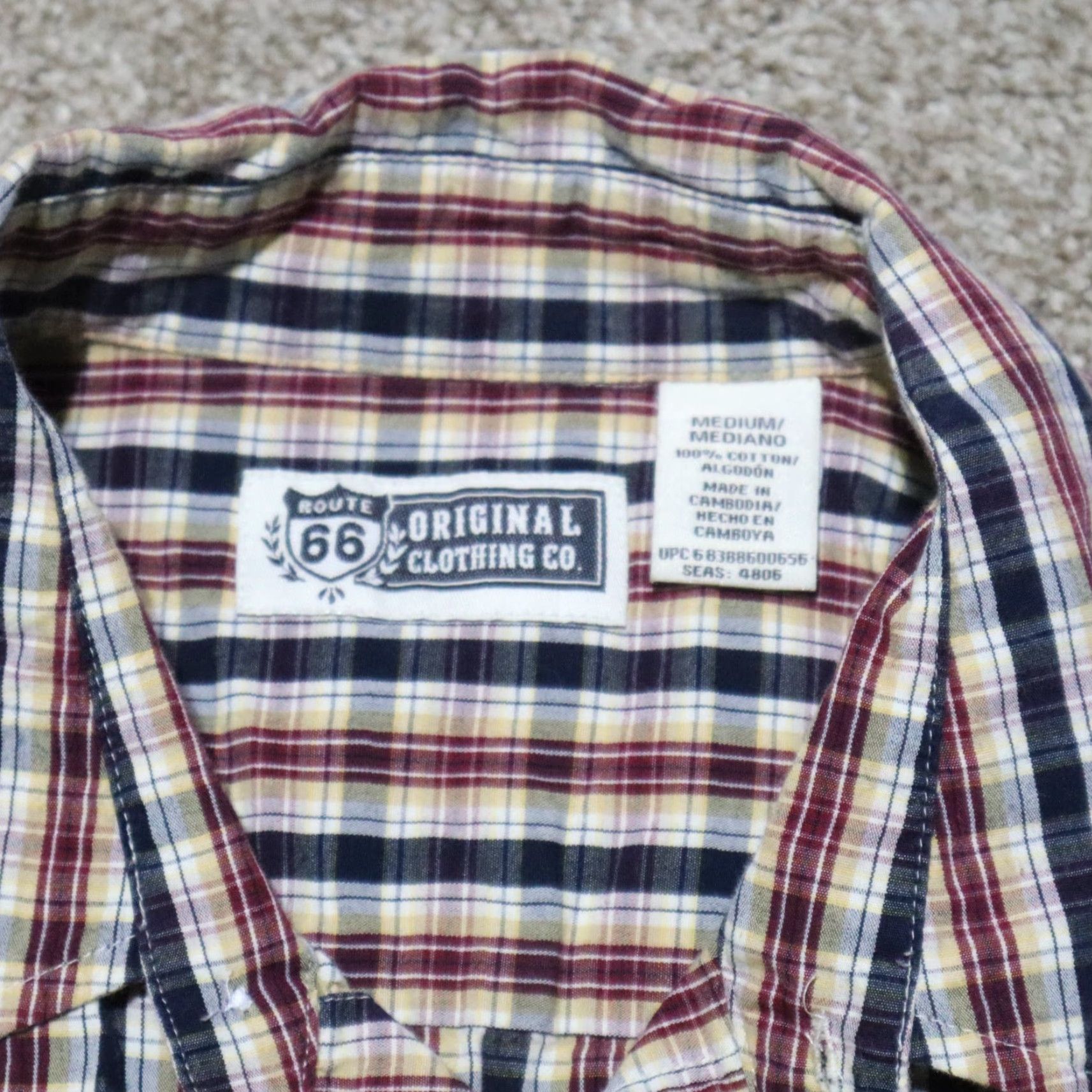 Route 66 Route 66 Shirt Men Size M Medium Red Plaid Button-Up Short Sleeve Casual Vintage No Size US M / EU 48-50 / 2 - 3 Thumbnail