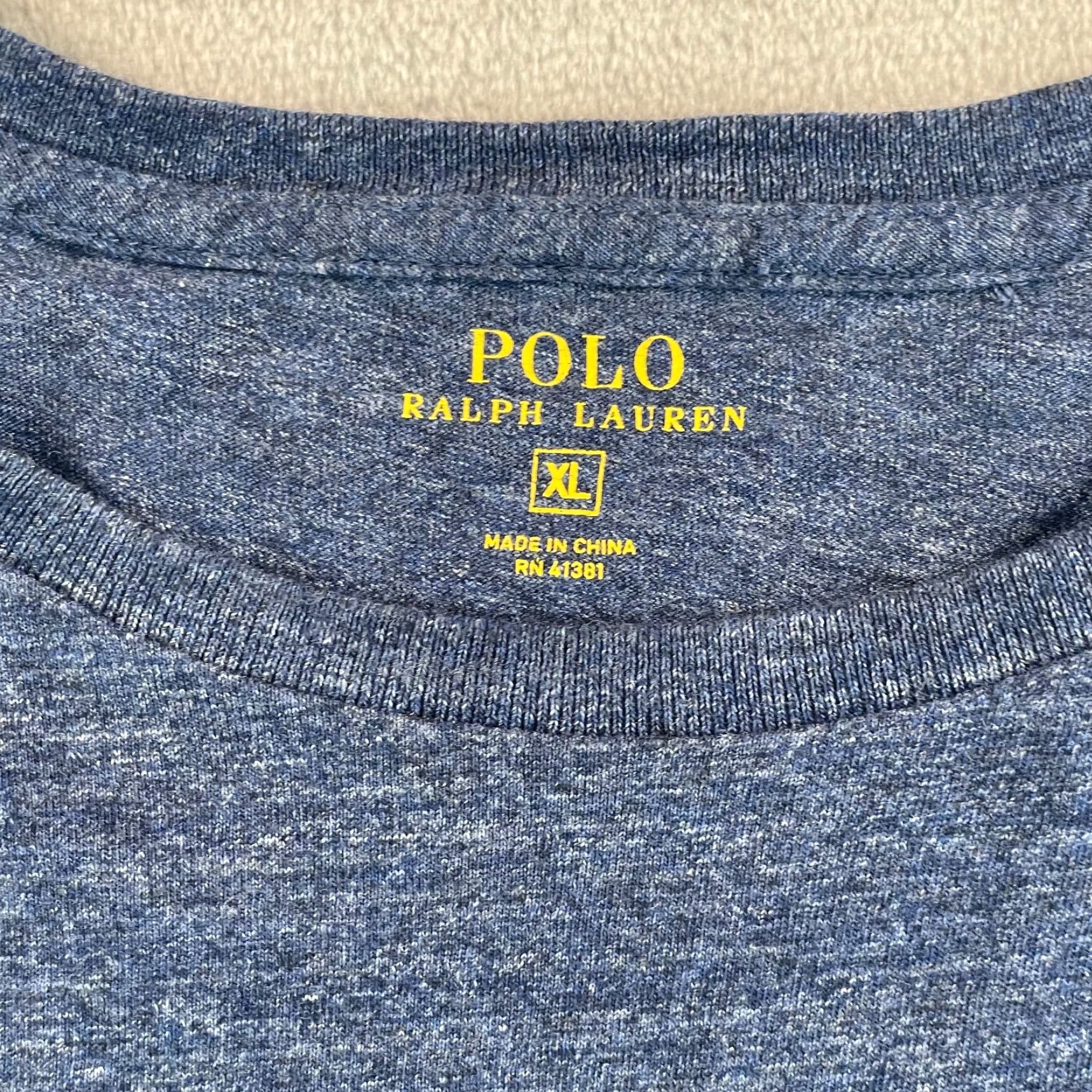 Polo Ralph Lauren Polo Ralph Lauren T Shirt Men XL Heather Blue Pocket Pony Preppy Crew Neck LS Size US XL / EU 56 / 4 - 2 Thumbnail