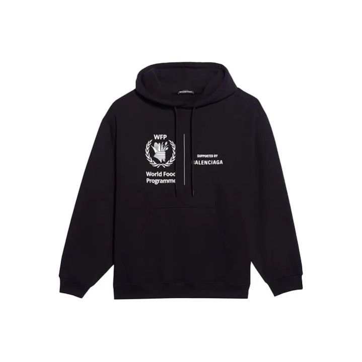 Balenciaga x WFP Black Hooded Sweatshirt
