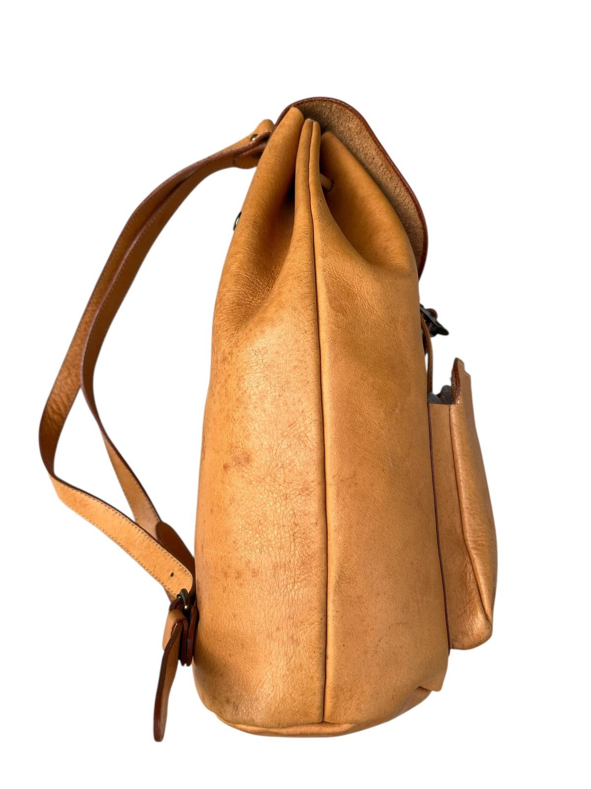 Leather Vintage Slipknot Project Japan Patina Leather Backpack Bag Size ONE SIZE - 14 Thumbnail
