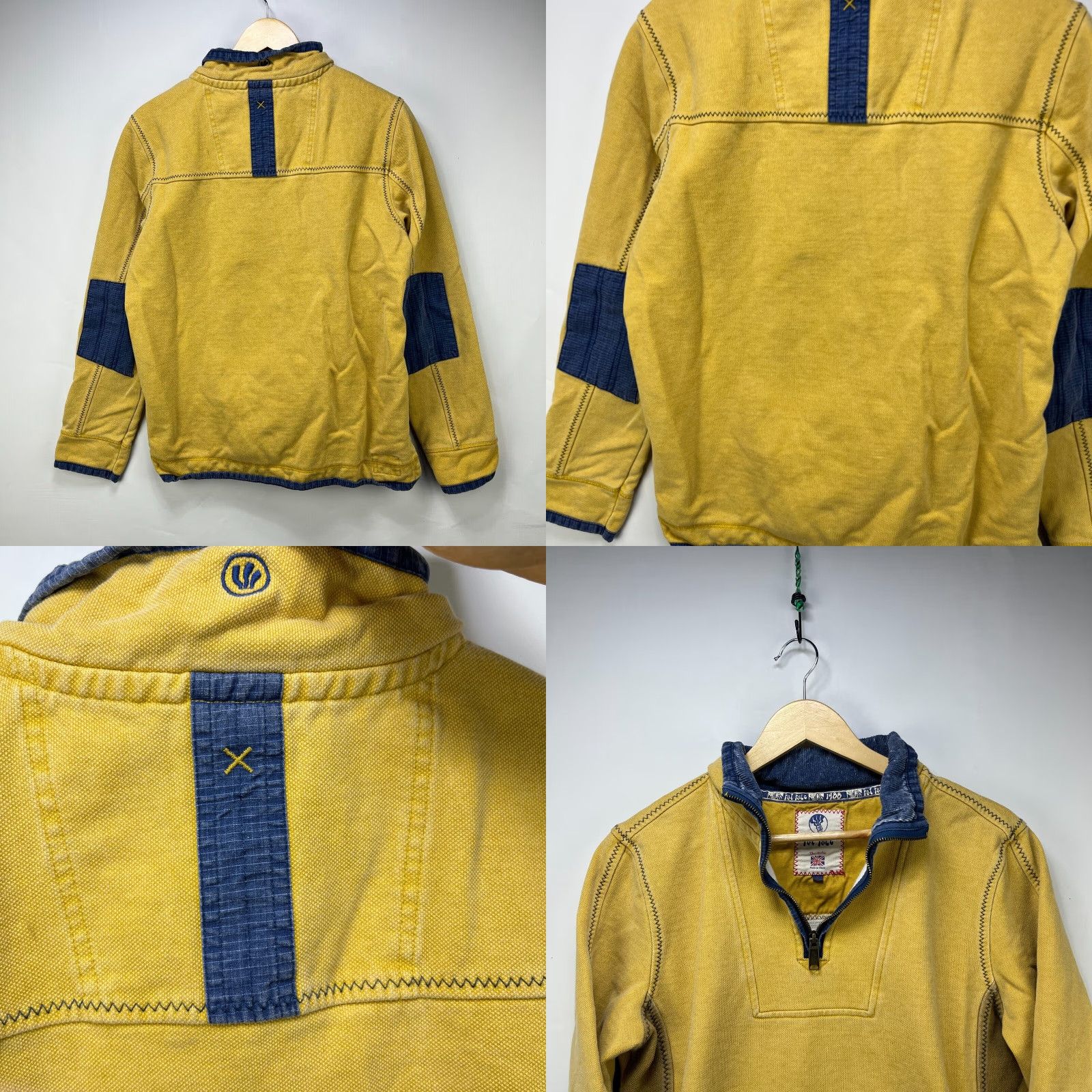 FatFace Fat Face Airlie Quarter Zip Sweater Mens Small Cotton Jumper Yellow Size US S / EU 44-46 / 1 - 9 Thumbnail