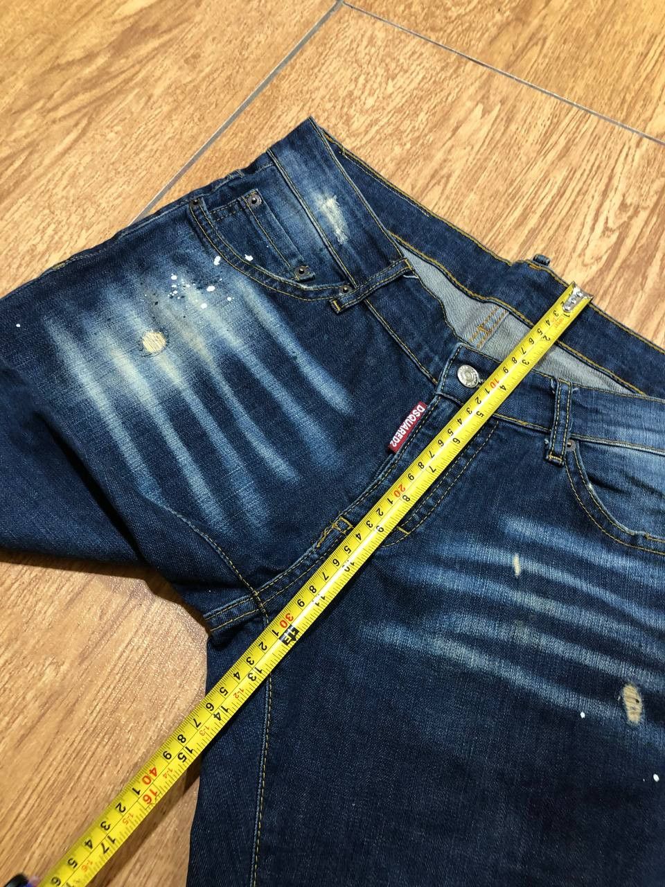 Dsquared2 DSQUARED2 Wash Denim Distressed Straight Jeans Size US 34 / EU 50 - 13 Thumbnail
