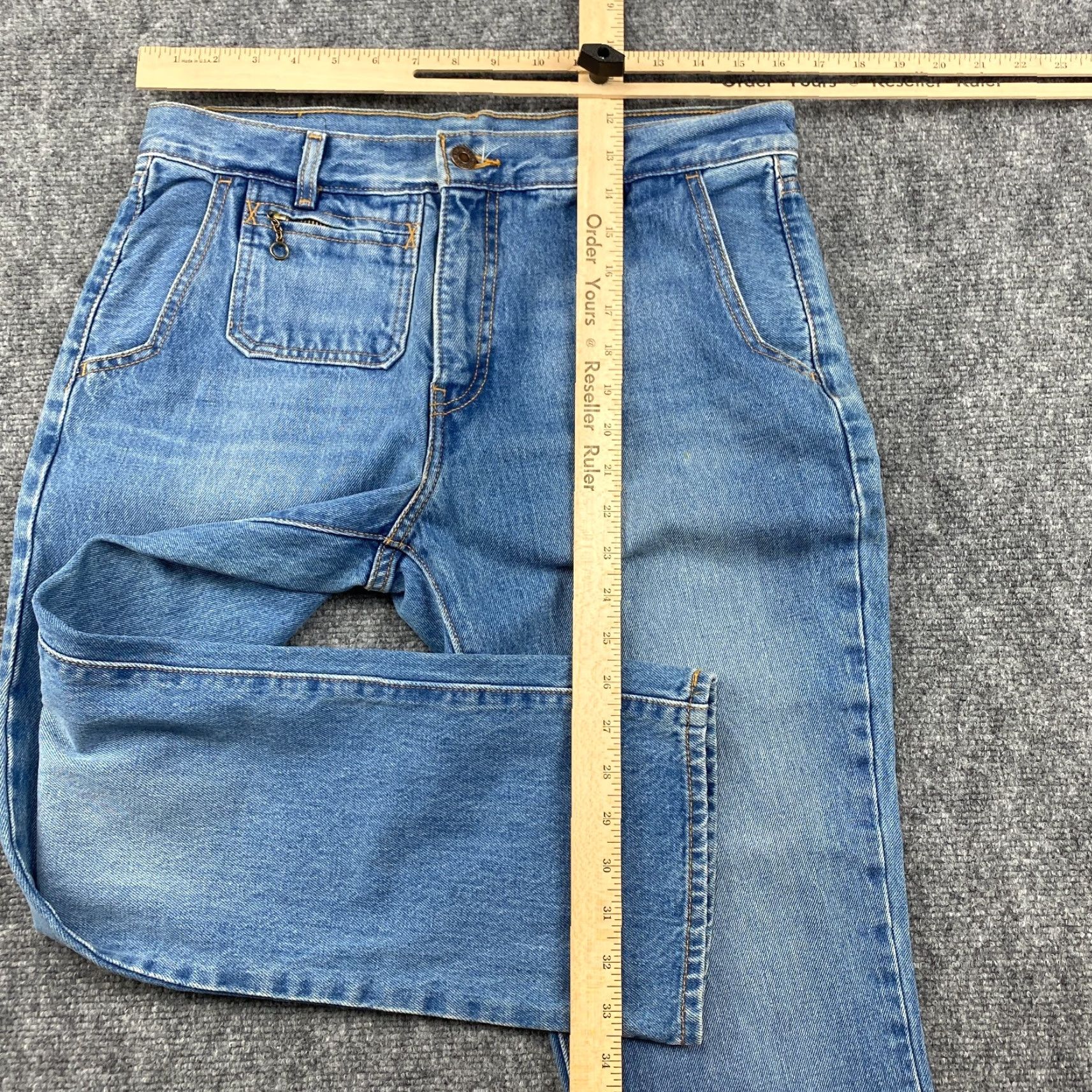Levi's Levi's Jeans Womens 31 High Rise Zip Pockets Flared Vintage Style Bell Ribcage Distressed 5-Pocket Denim Blue Regular Fit Modern Men/Womens Size 24" / US 00 / IT 34 - 5 Thumbnail