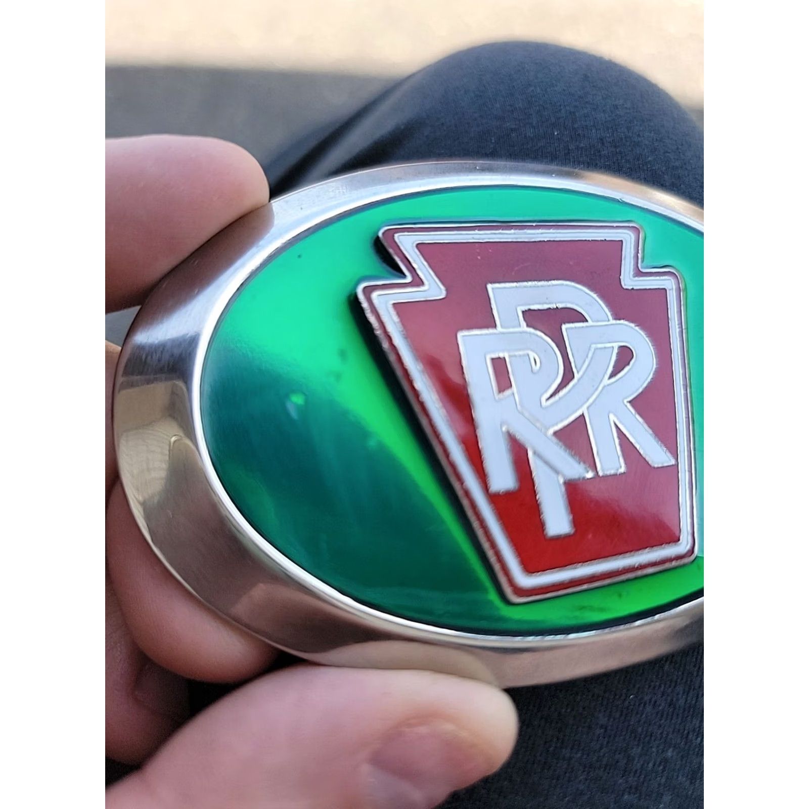 Vintage VINTAGE PRR Pennsylvania Railroad Branded Belt Buckle Logo Metal Red Green Enamel 1980s Vehicles/Transportation Mens Womens Boys Girls Size ONE SIZE - 5 Thumbnail