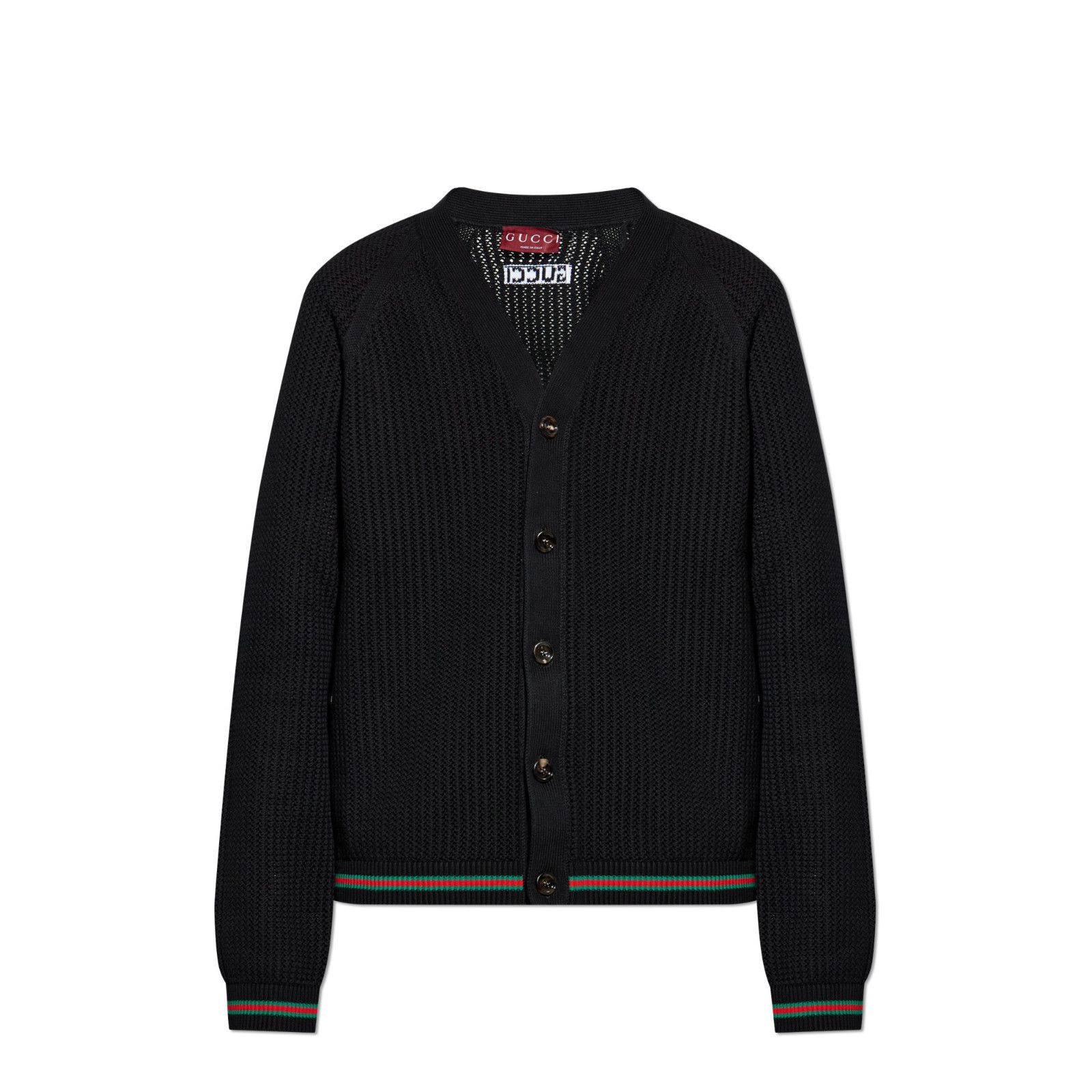 Gucci GUCCI Black With Web Wool Cardigan New & Authentic (Men's si Size US L / EU 52-54 / 3 - 1 Preview