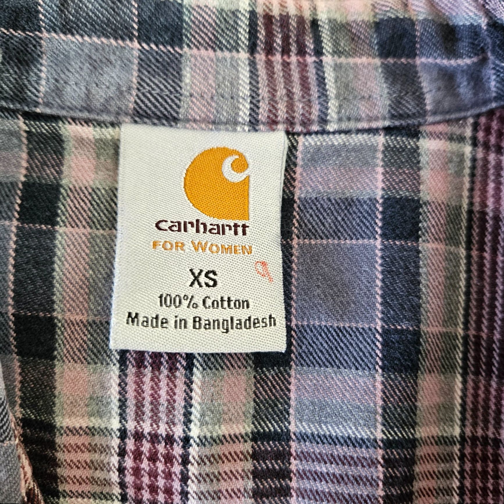 Carhartt VINTAGE Carhartt Shirt Womens Pearl Snap Flannel XS Purple Pink Plaid Cotton Button-Up Long Sleeve Size XS / US 0-2 / IT 36-38 - 5 Thumbnail