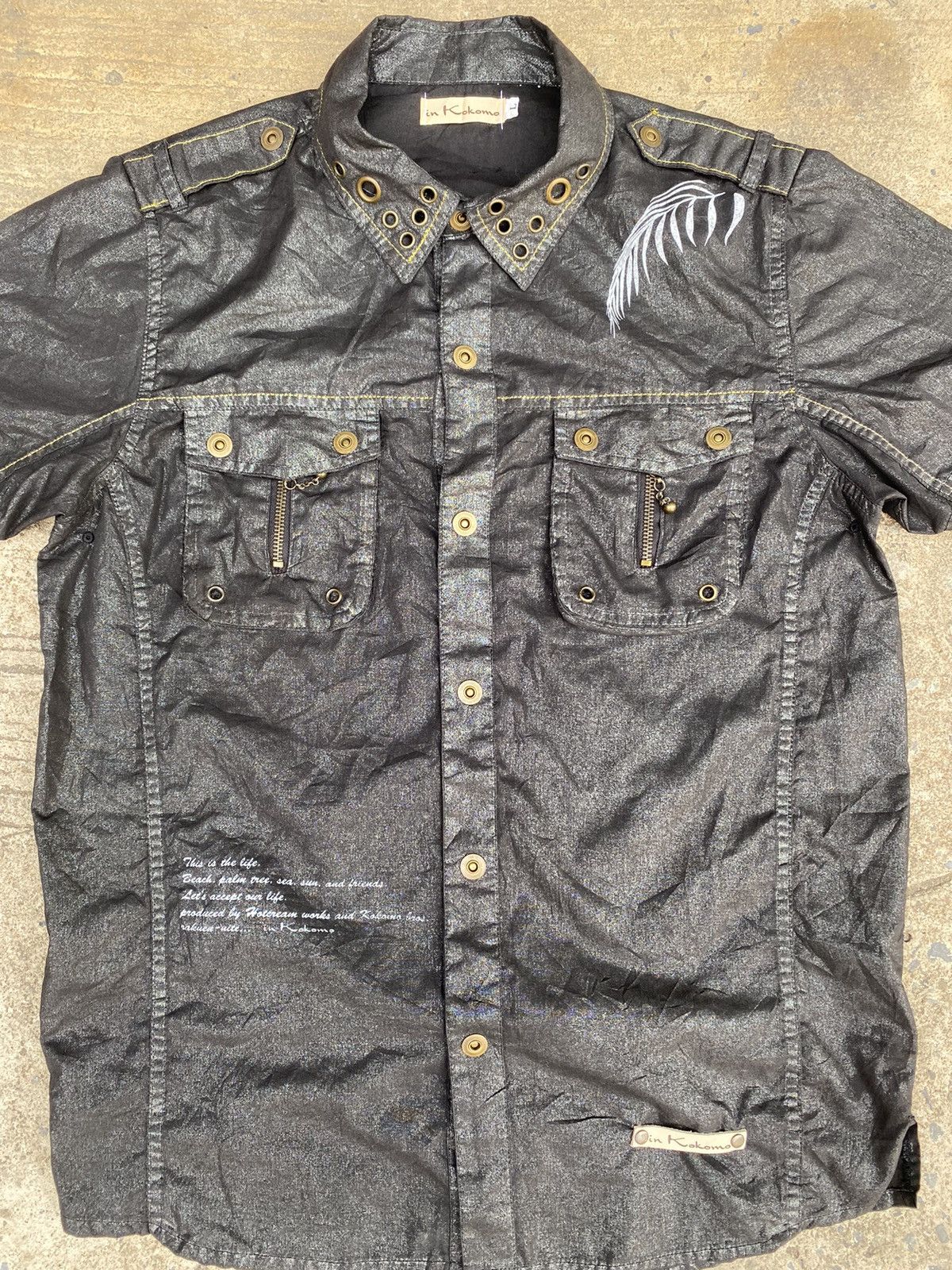 If Six Was Nine × Japanese Brand × Le Grande Bleu (L.G.B.) In Kokomo - Japanese Ghotic Poem Button Up Shirt Size US L / EU 52-54 / 3 - 2 Thumbnail