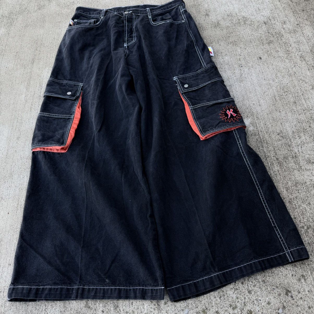 JNCO Vintage 90s Kikwear Cargo Denim Black Pants Sz 34 Rave Jnco Size US 30 / EU 46 - 1 Thumbnail