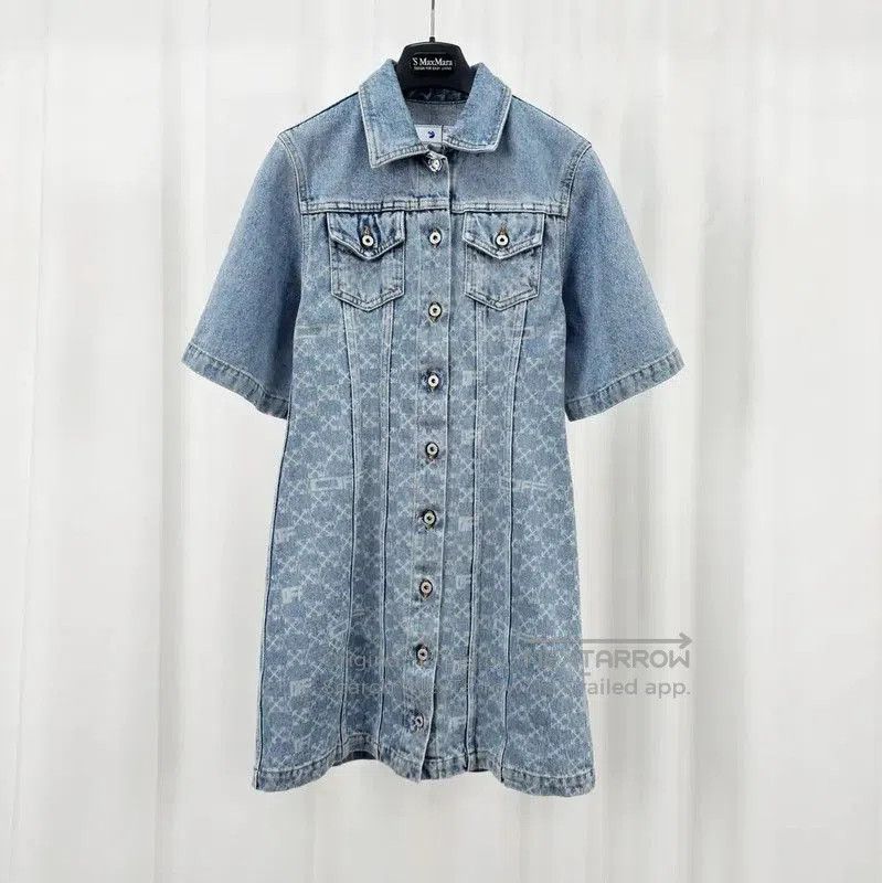 Off-White Off-White Summer Denim Short Sleeve Dress . Size M / US 6-8 / IT 42-44 - 1 Thumbnail