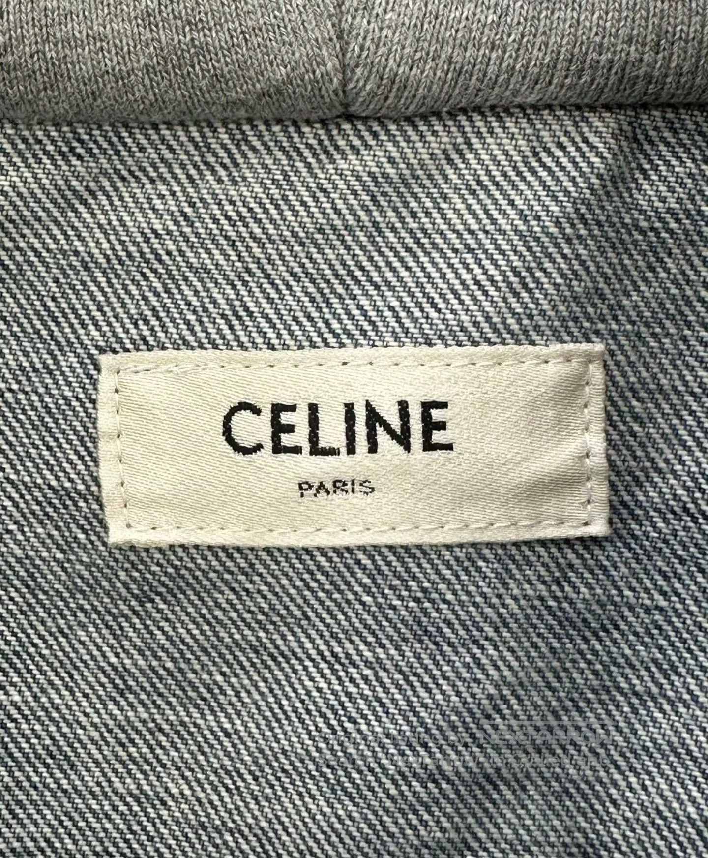 Celine CELINE Blue Hooded Logo Denim Jacket| Size US XS / EU 42 / 0 - 3 Thumbnail