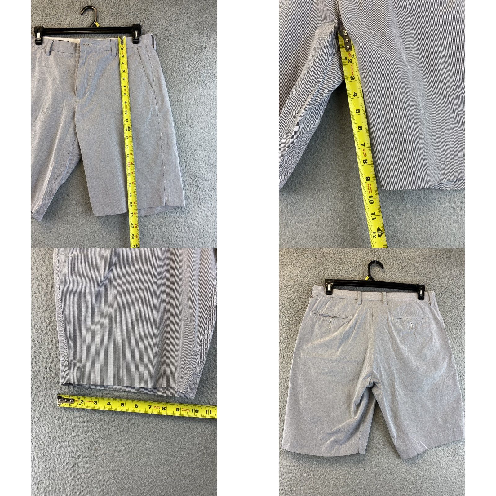 J.Crew JCrew Shorts Men 33 Bermuda Cotton Striped Inseam 9in Gray Blue 90s Casual Mens Size US 33 - 8 Thumbnail