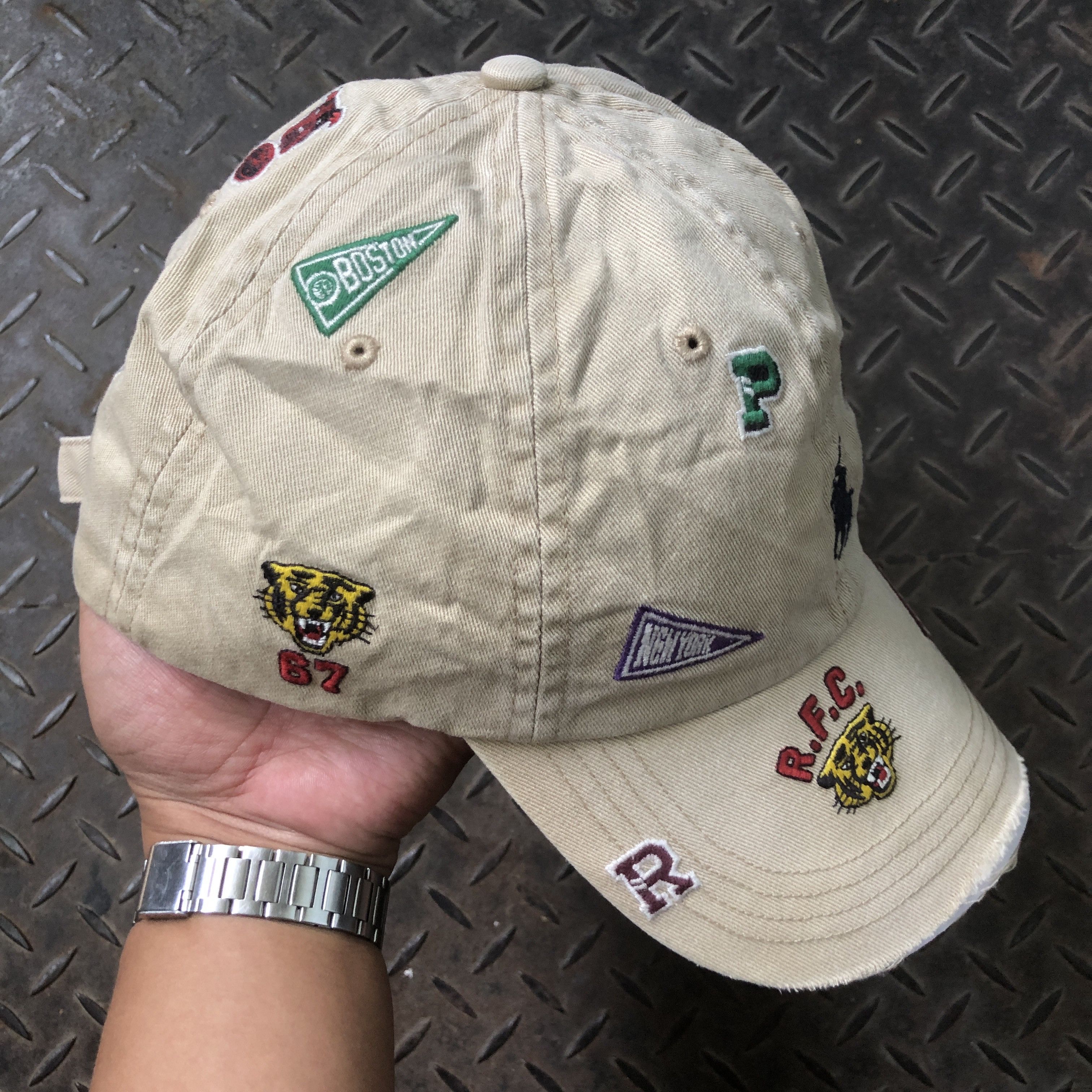 Polo Ralph Lauren 🔥RARE Vintage Polo Ralph Lauren Varsity Letterman Flag Hat Size ONE SIZE - 5 Thumbnail