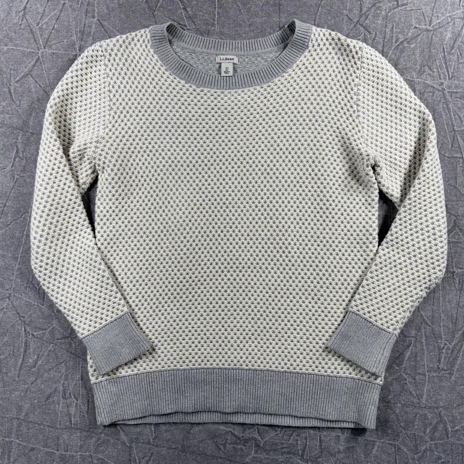 L.L. Bean L.L. Bean Sweater Women's XS Grey 100% Organic Cotton Knit Size XS / US 0-2 / IT 36-38 - 2 Thumbnail