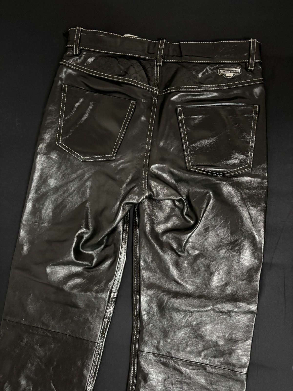 Marine Serre MARINE SERRE Moon leather wide leg pants Size US 32 / EU 48 - 3 Thumbnail