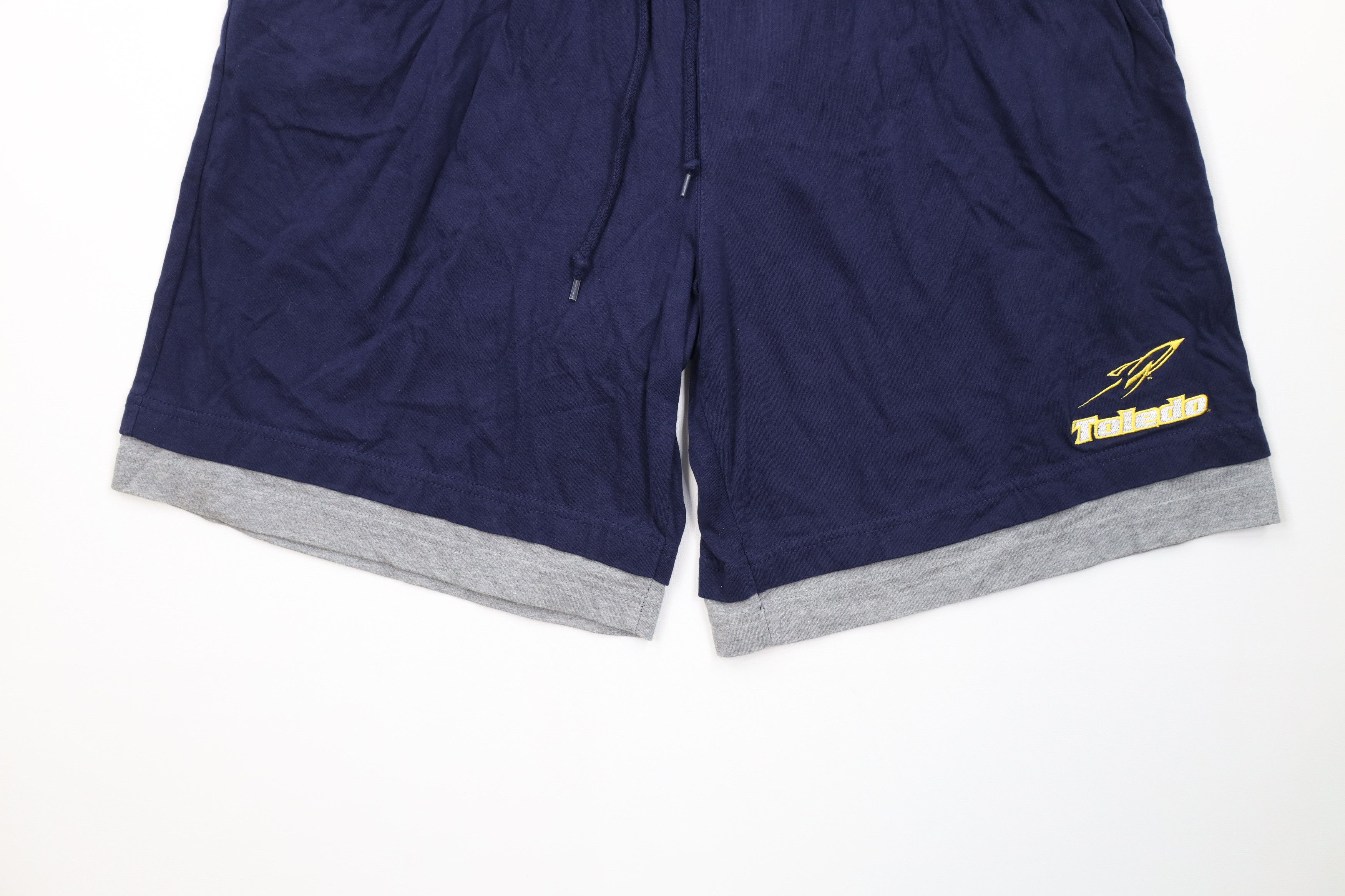 Vintage Vintage 90s Spell University of Toledo Layered Shorts Blue Size US 34 / EU 50 - 4 Thumbnail