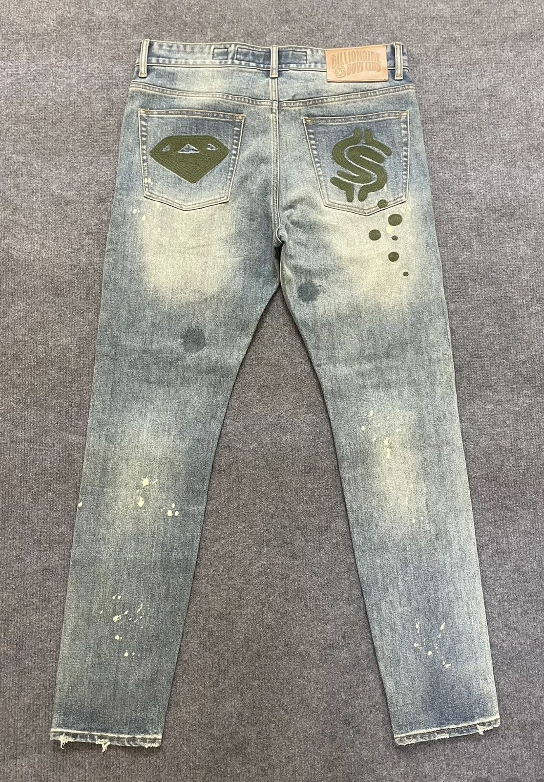 Billionaire Boys Club BBC Distressed Embroidered Slim-Fit Stretch Jeans Size US 34 / EU 50 - 2 Thumbnail