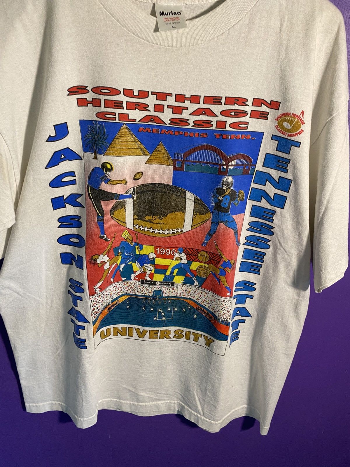 Vintage Vintage 1996 Jackson state vs Tennessee state t-shirt Size US XL / EU 56 / 4 - 3 Thumbnail