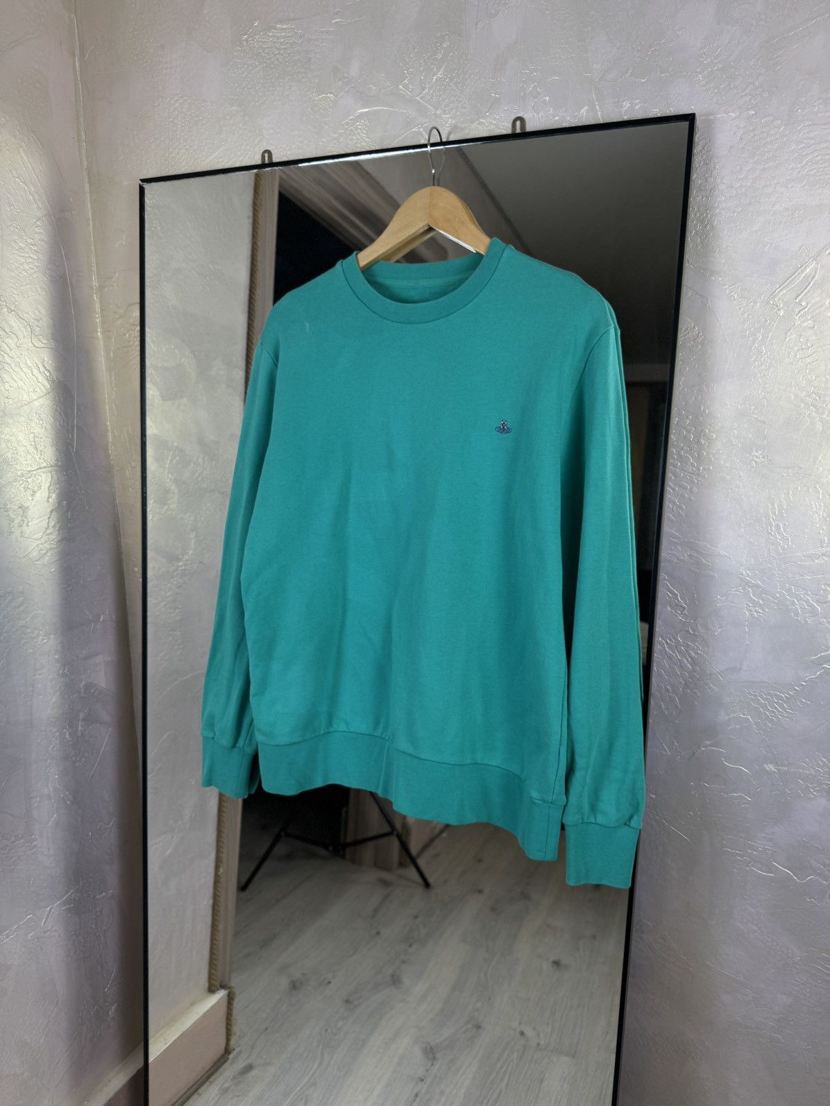 Vivienne Westwood Vivienne Westwood Embroidered OrbLogo Teal Cotton Sweatshirt Size US M / EU 48-50 / 2 - 1 Thumbnail