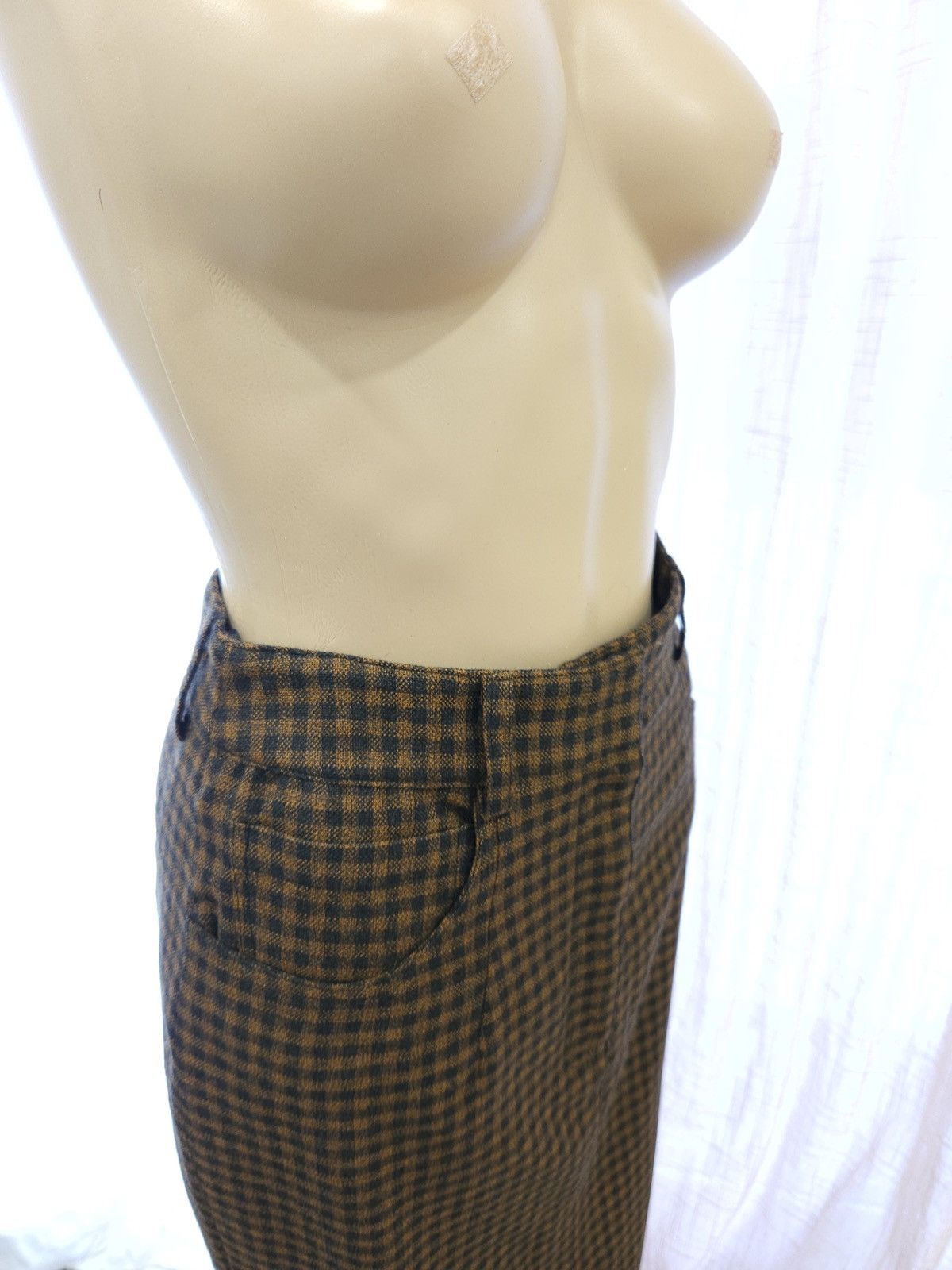 Isa Arfen 2016 ISA ARFEN 100%Virgin Wool Plaid Elegant Pencil Skirt Size 27" / US 4 / IT 40 - 6 Thumbnail
