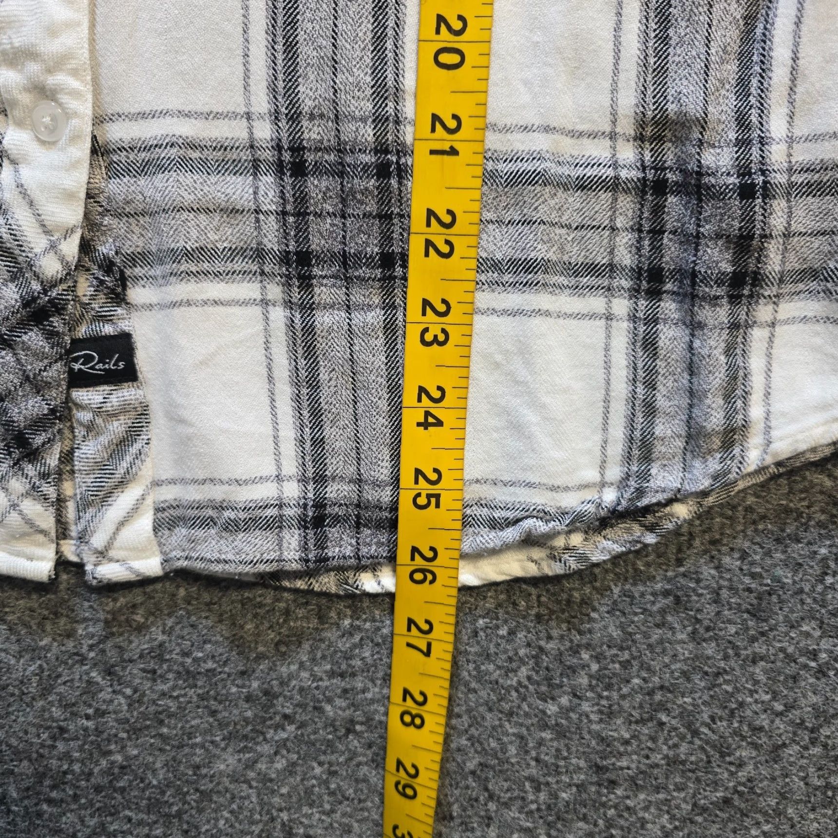Rails Rails Top Womens Medium White Gray Plaid Flannel Button-Up Long Sleeve Casual Shirt Size M / US 6-8 / IT 42-44 - 6 Thumbnail
