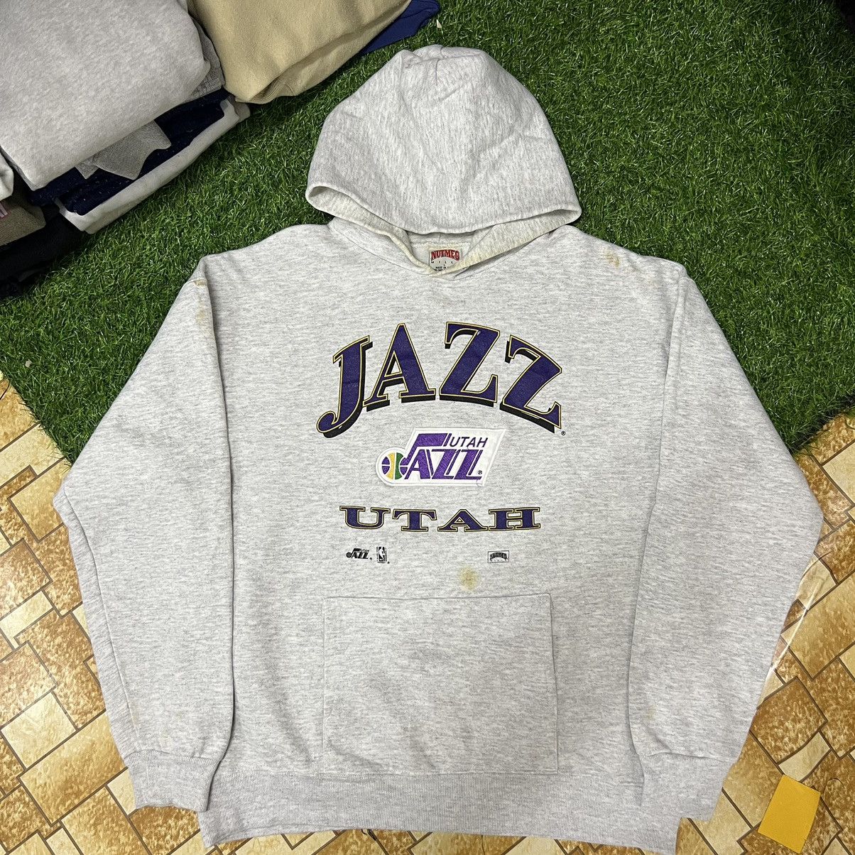 Nutmeg Mills RARE VINTAGE 90s NBA HOODIE UTAH JAZZ Grailed