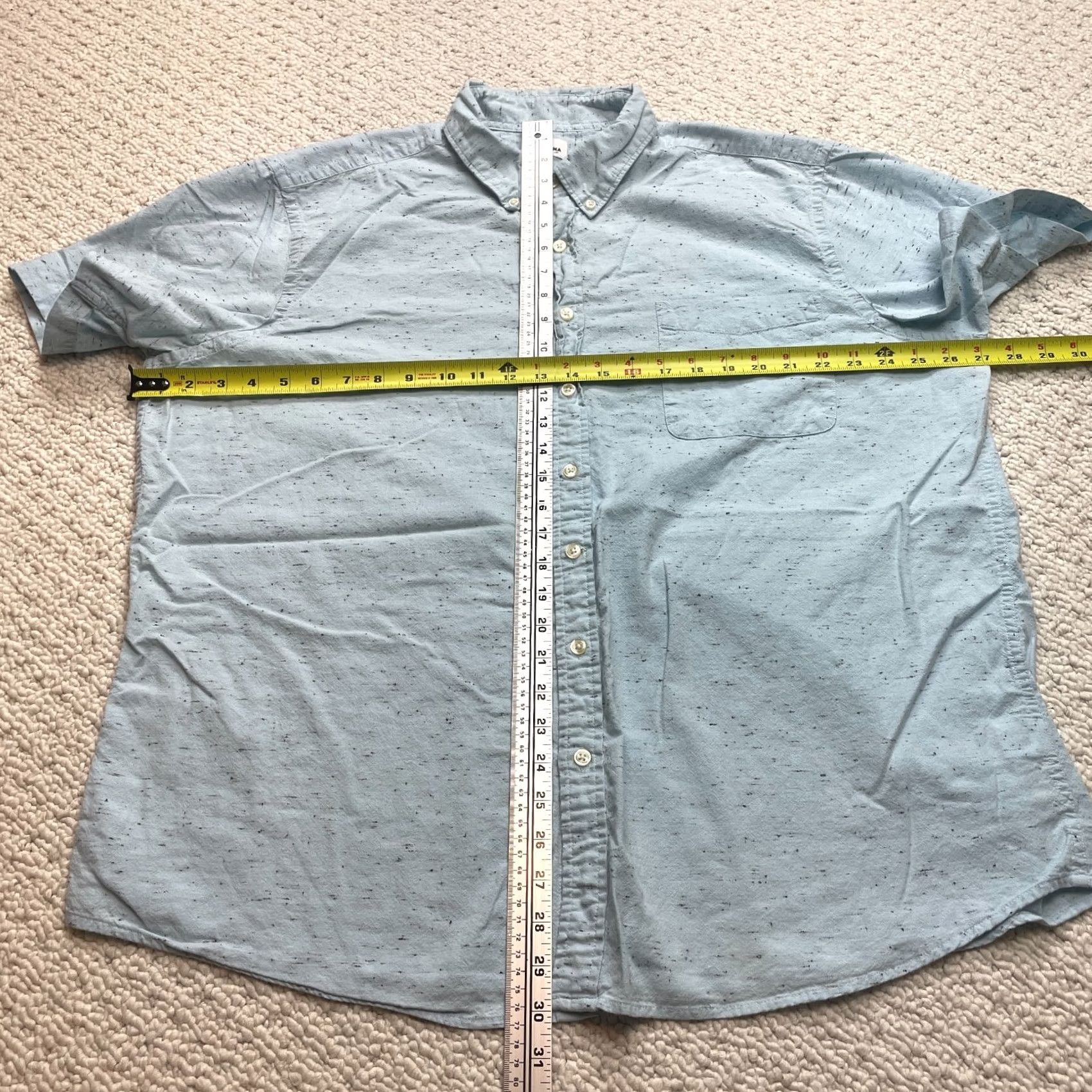 Vintage SONOMA Shirt Mens 3XL Light Blue Short Sleeve Button Down Collared Pocket Top Tie Front Tee Size US XXL / EU 58 / 5 - 4 Thumbnail
