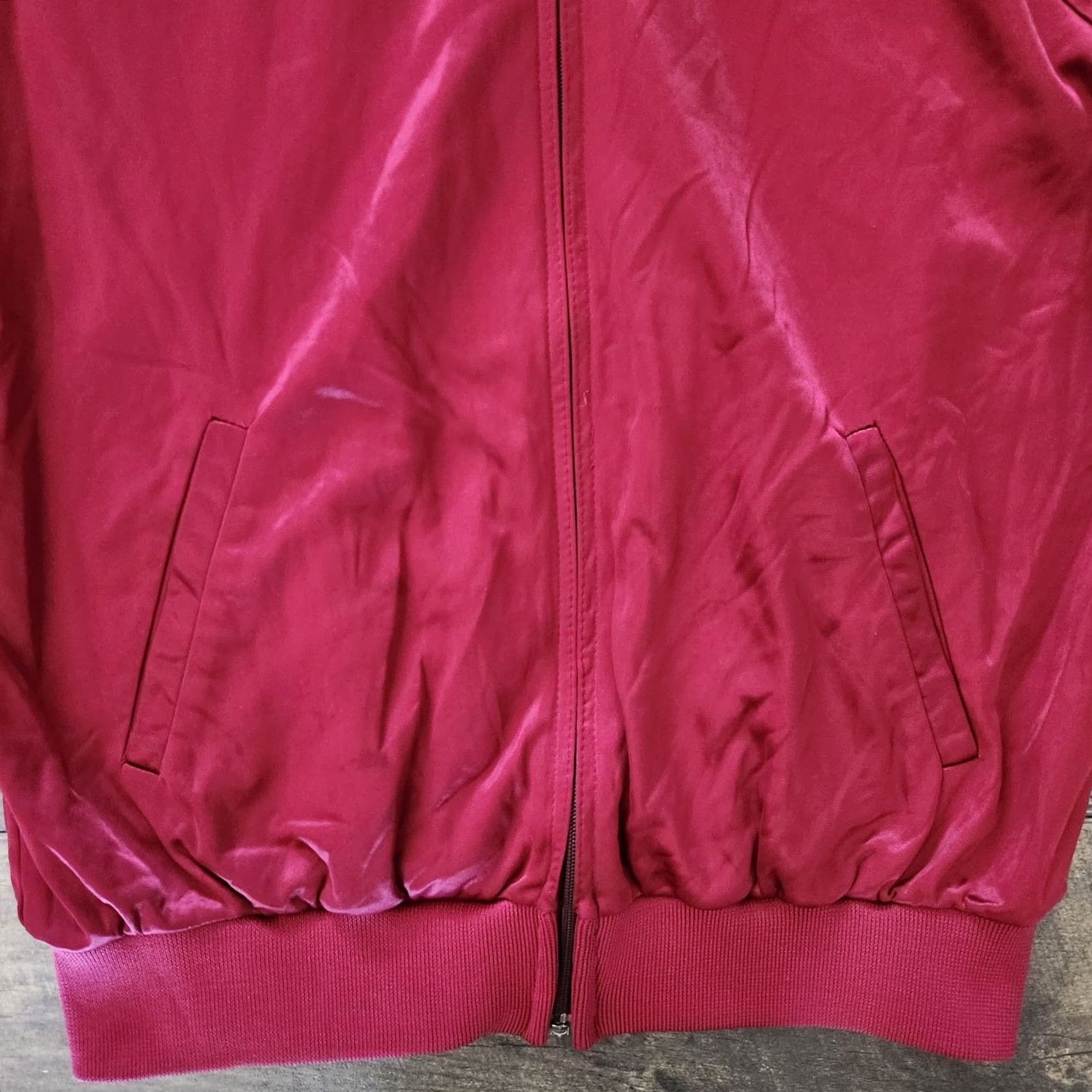 Pierre Cardin VINTAGE Pierre Cardin Track Jacket Mens L 80s Burgundy Red Striped Full Zip Short Sleeve Knit Polyester Size US L / EU 52-54 / 3 - 3 Thumbnail