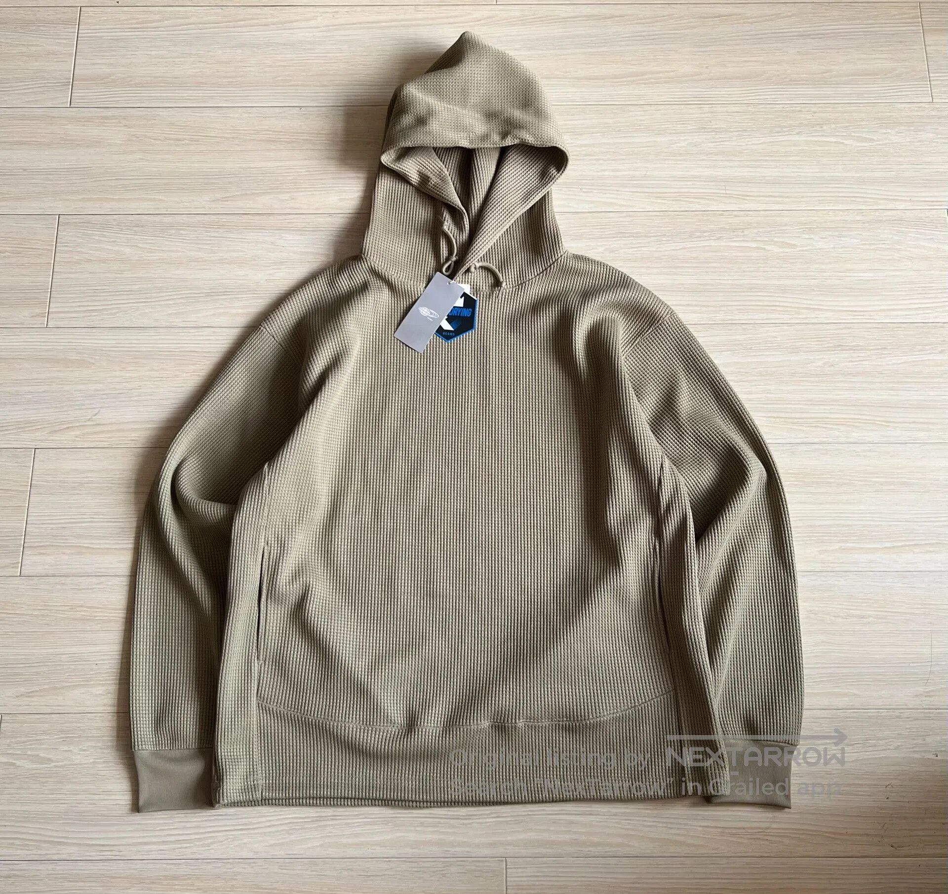 Beams Japan sage hooded functional sweatshirt with drawstring. Size US XL / EU 56 / 4 - 1 Thumbnail