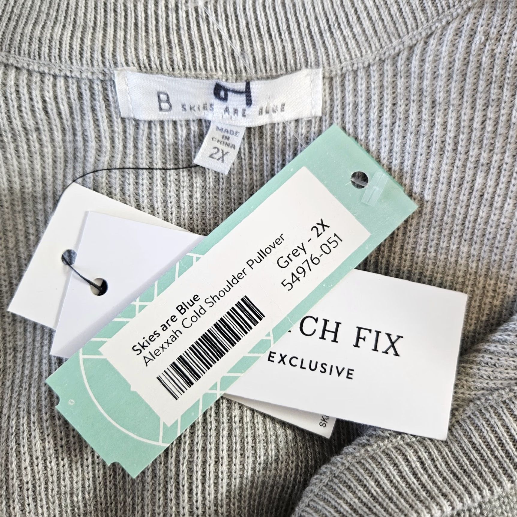 Vintage Skies Are Blue Womens Cold Shoulder Sweater Sz 2X Gray Cotton Blend Size XXL / US 16-18 / IT 52-54 - 5 Thumbnail