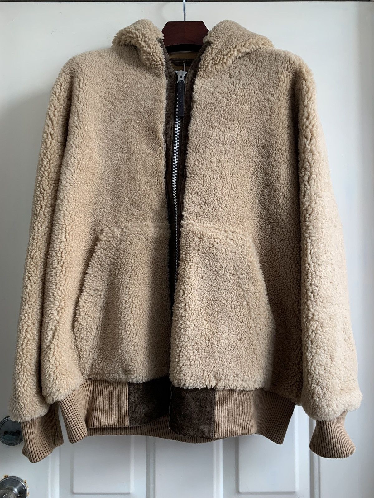 Acne Studios Hooded shearling jacket Almond beige Size US M / EU 48-50 / 2 - 3 Thumbnail