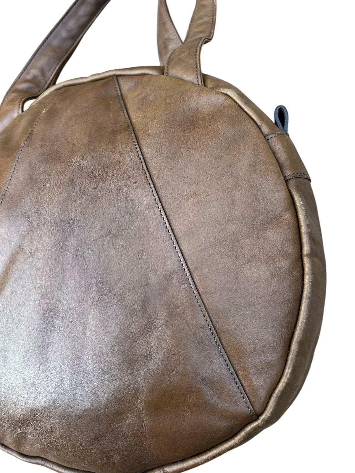 Leather Vintage B. Stuff Japan Distress Patina Leather Round Bag Size ONE SIZE - 10 Thumbnail