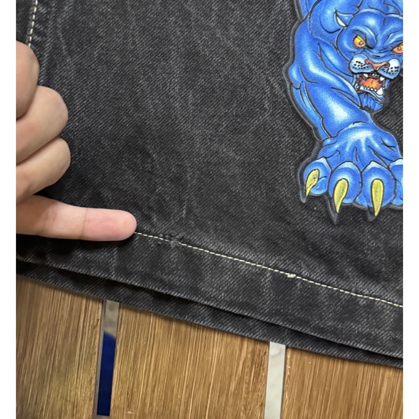 JNCO JNCO Jeans Shorts Mens 36 Baggy panther Embroidered Size US 36 / EU 52 - 7 Thumbnail
