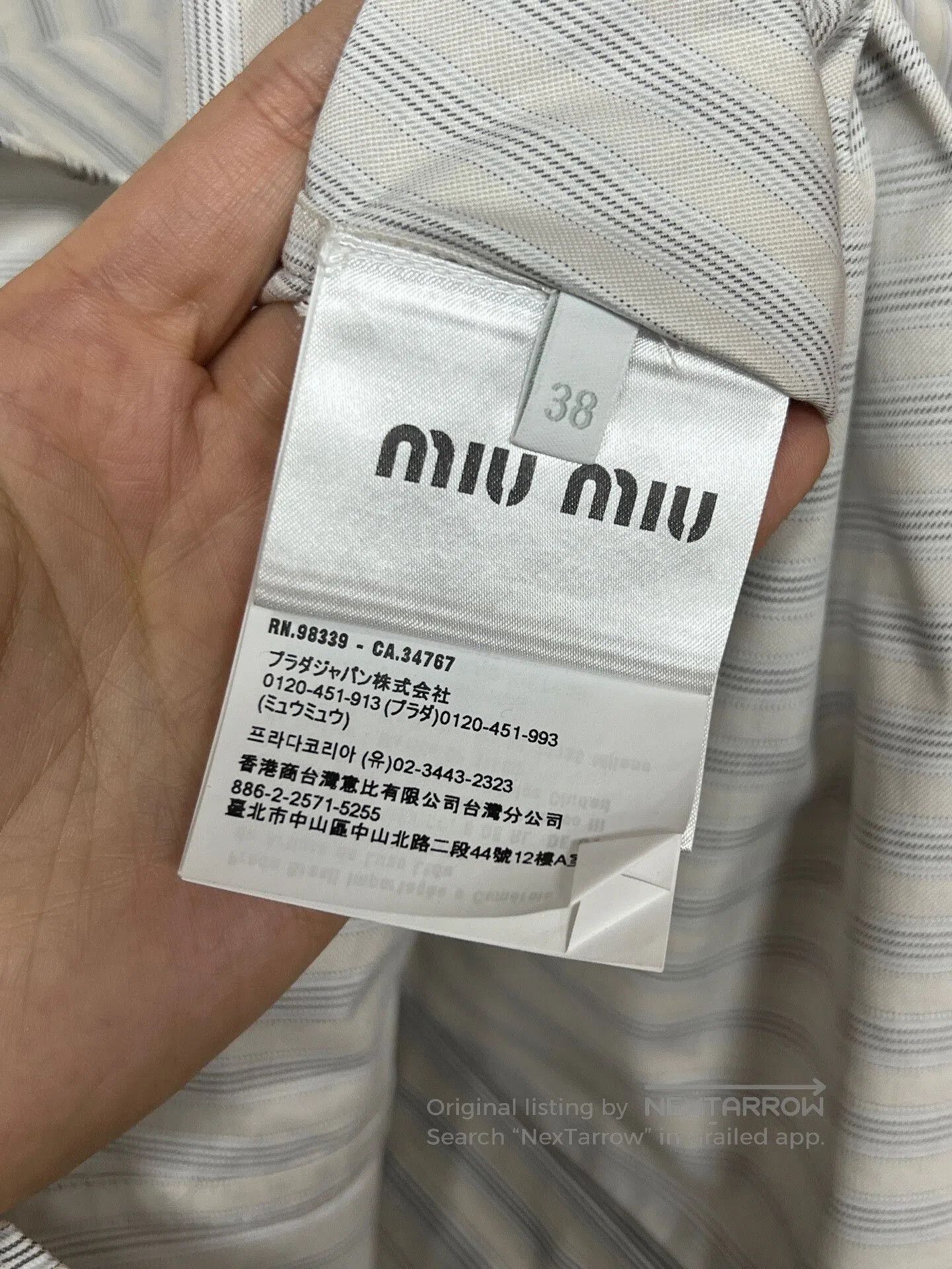 Miu Miu striped shirt by Miu Miu. Size M / US 6-8 / IT 42-44 - 6 Thumbnail