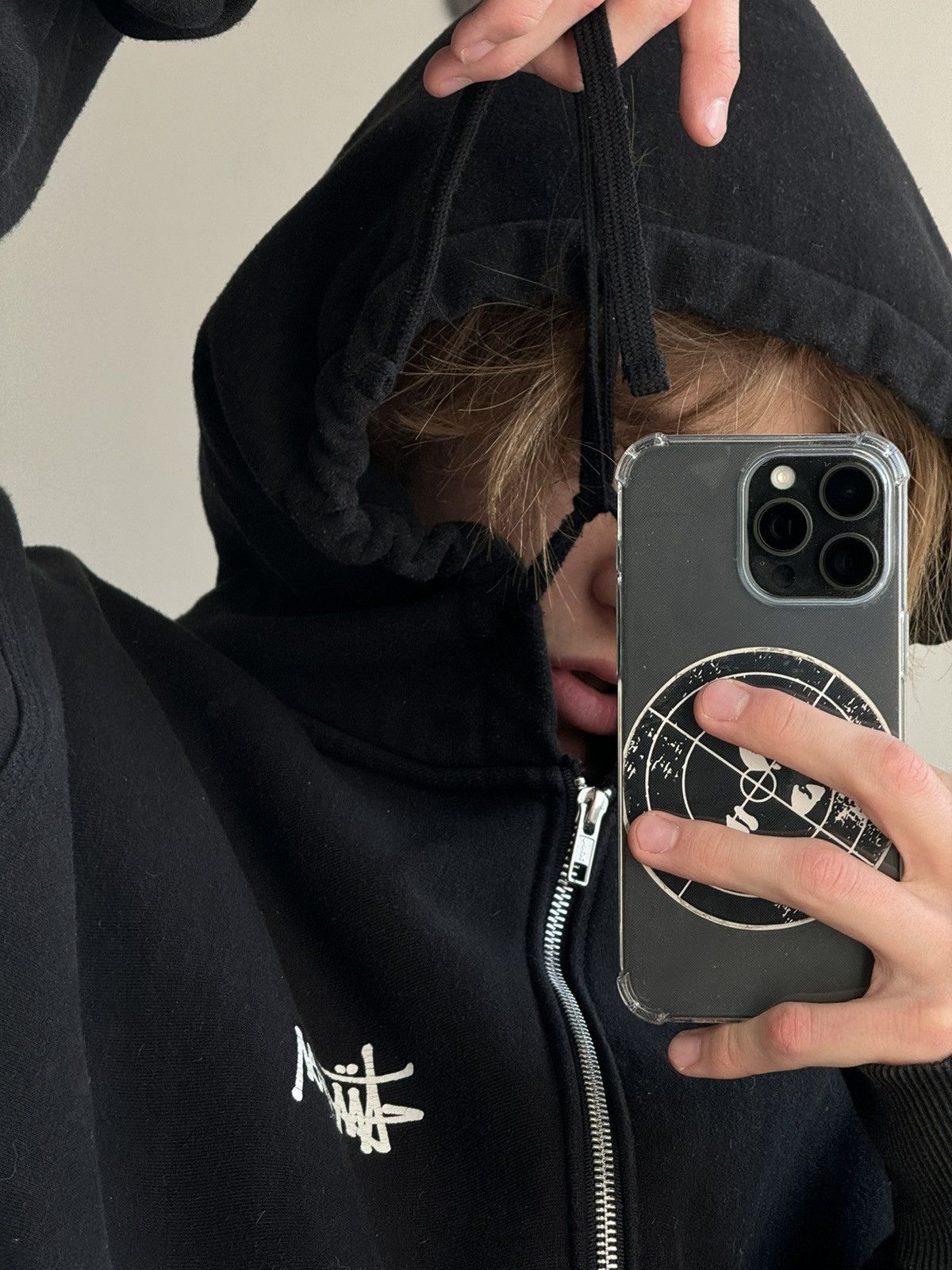 Stussy × Vintage STUSSY Big Logo LOGO VINTAGE OVERSIZE Zip Up Black HOODIE Size US XXL / EU 58 / 5 - 5 Thumbnail