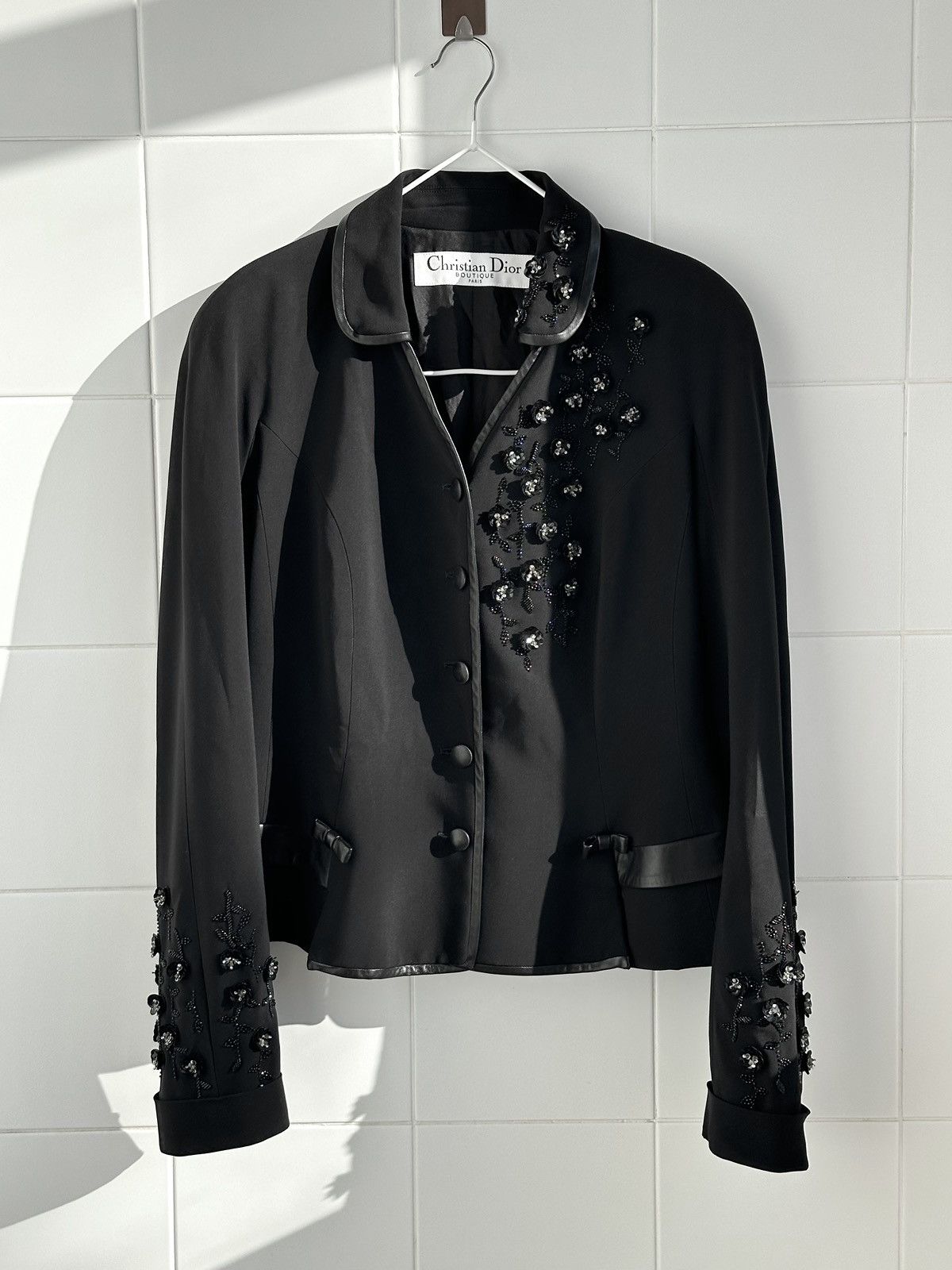 Dior DIOR Beaded Jacket Embroidered with Pearl Celluloid Flowers Size M / US 6-8 / IT 42-44 - 1 Thumbnail